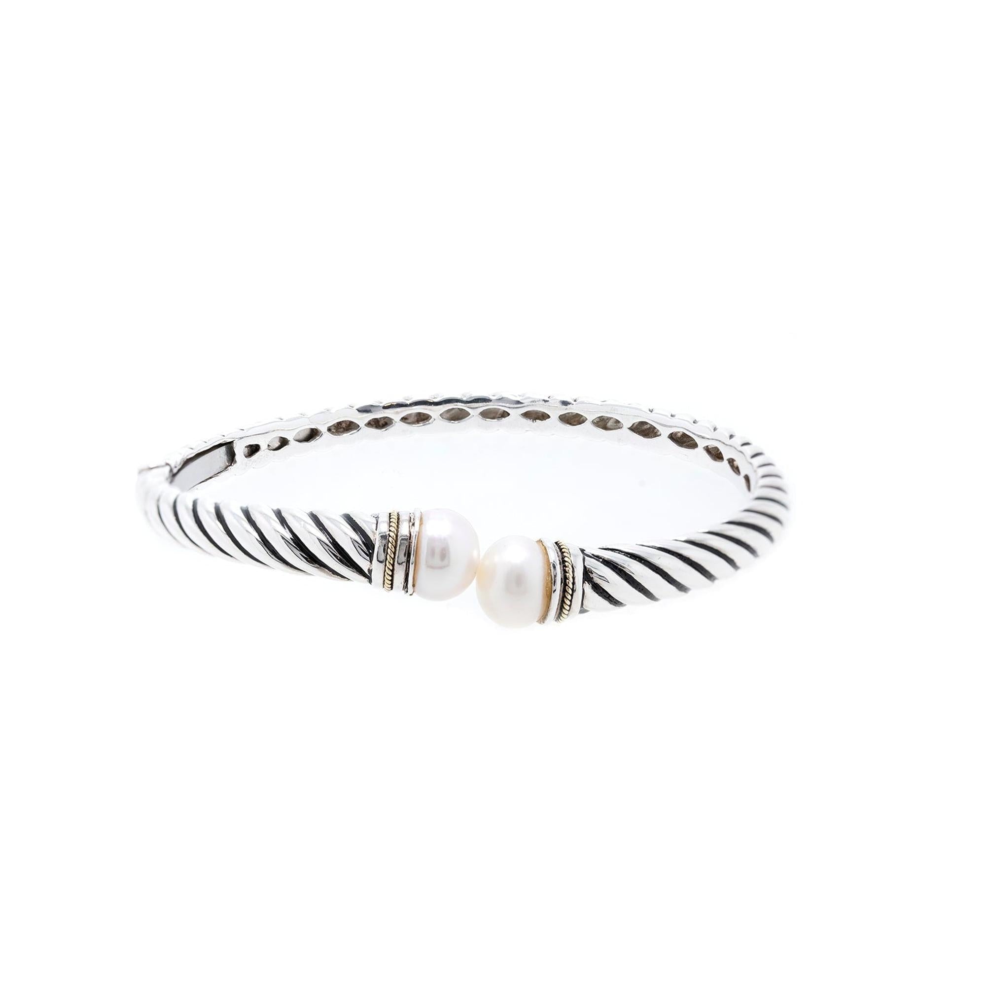 Effy Two-Tone Pearl Bangle Bracelet