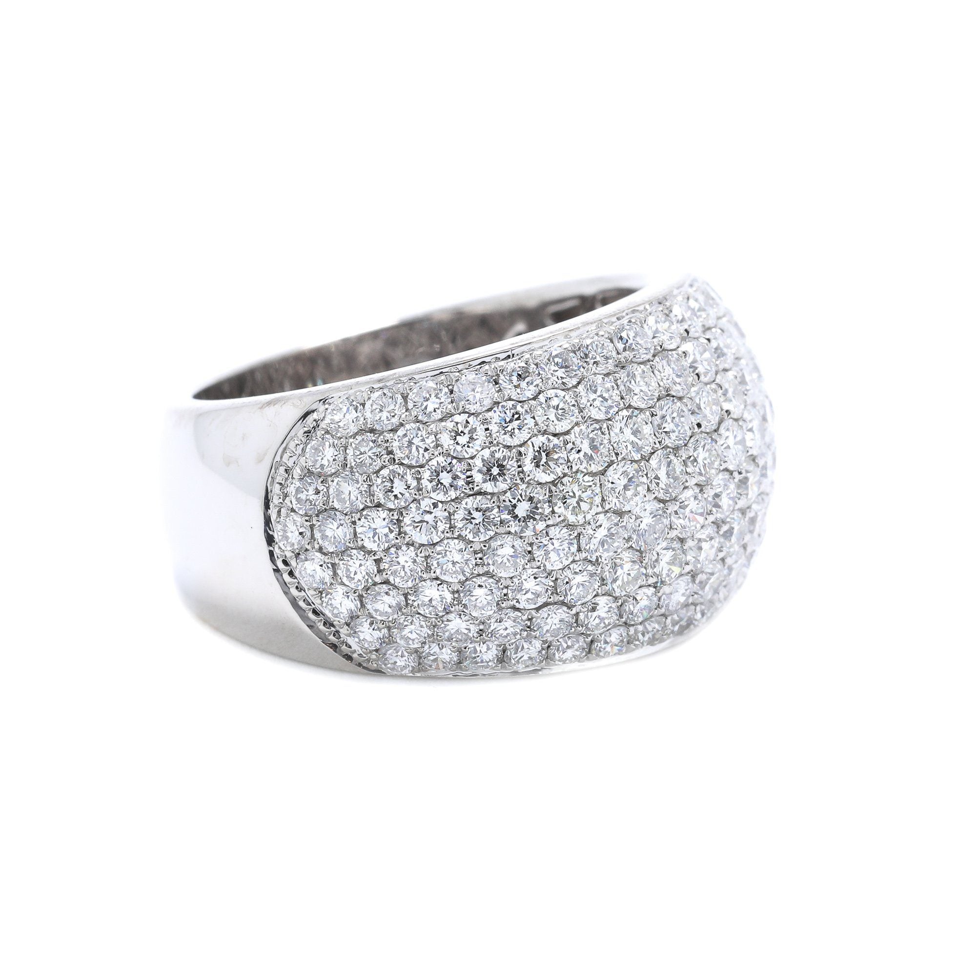 Eight-Row Pave Diamond Band Ring