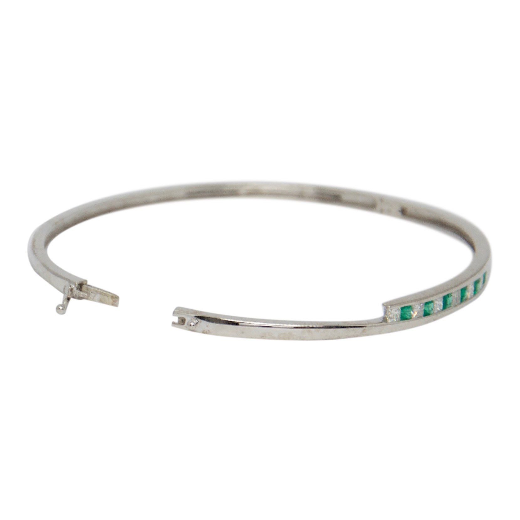 Emerald and Diamond Bangle Bracelet
