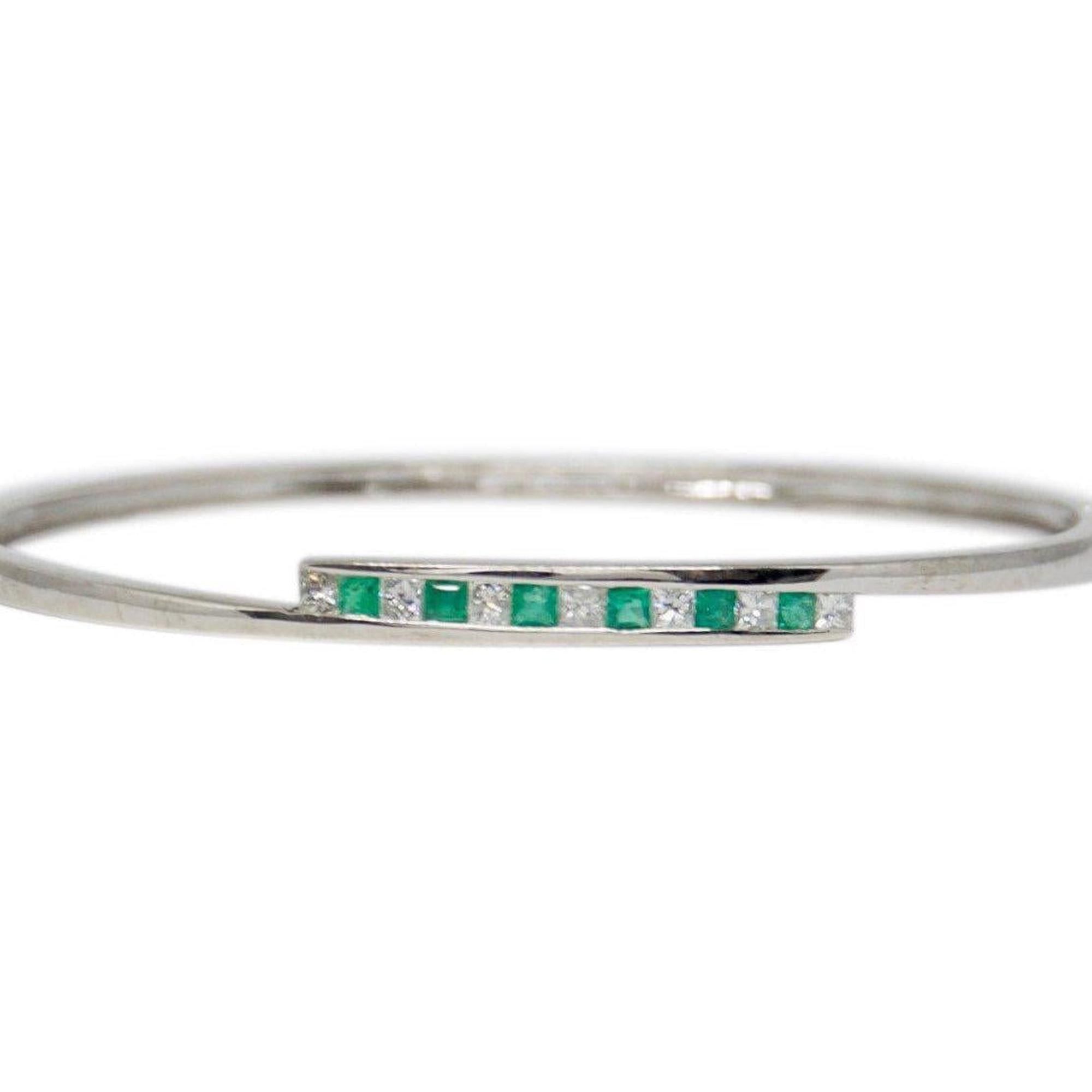 Emerald and Diamond Bangle Bracelet