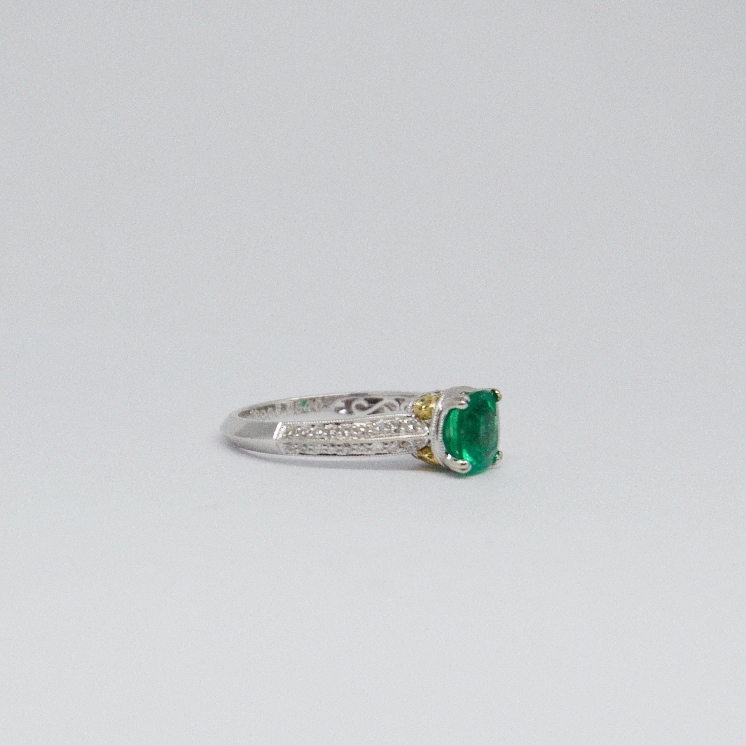 Emerald and Diamond Cocktail Ring
