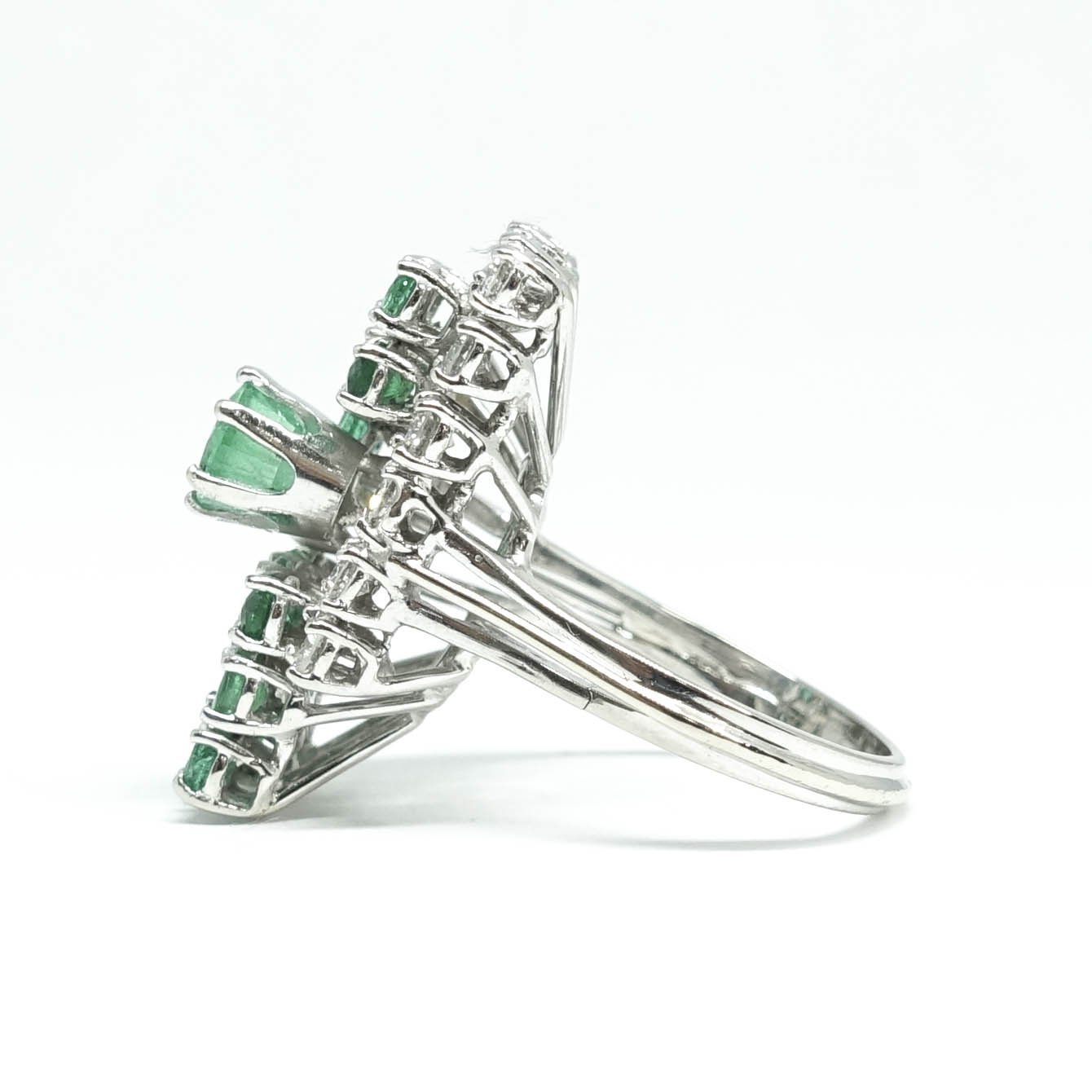 Emerald and Diamond Cocktail Ring