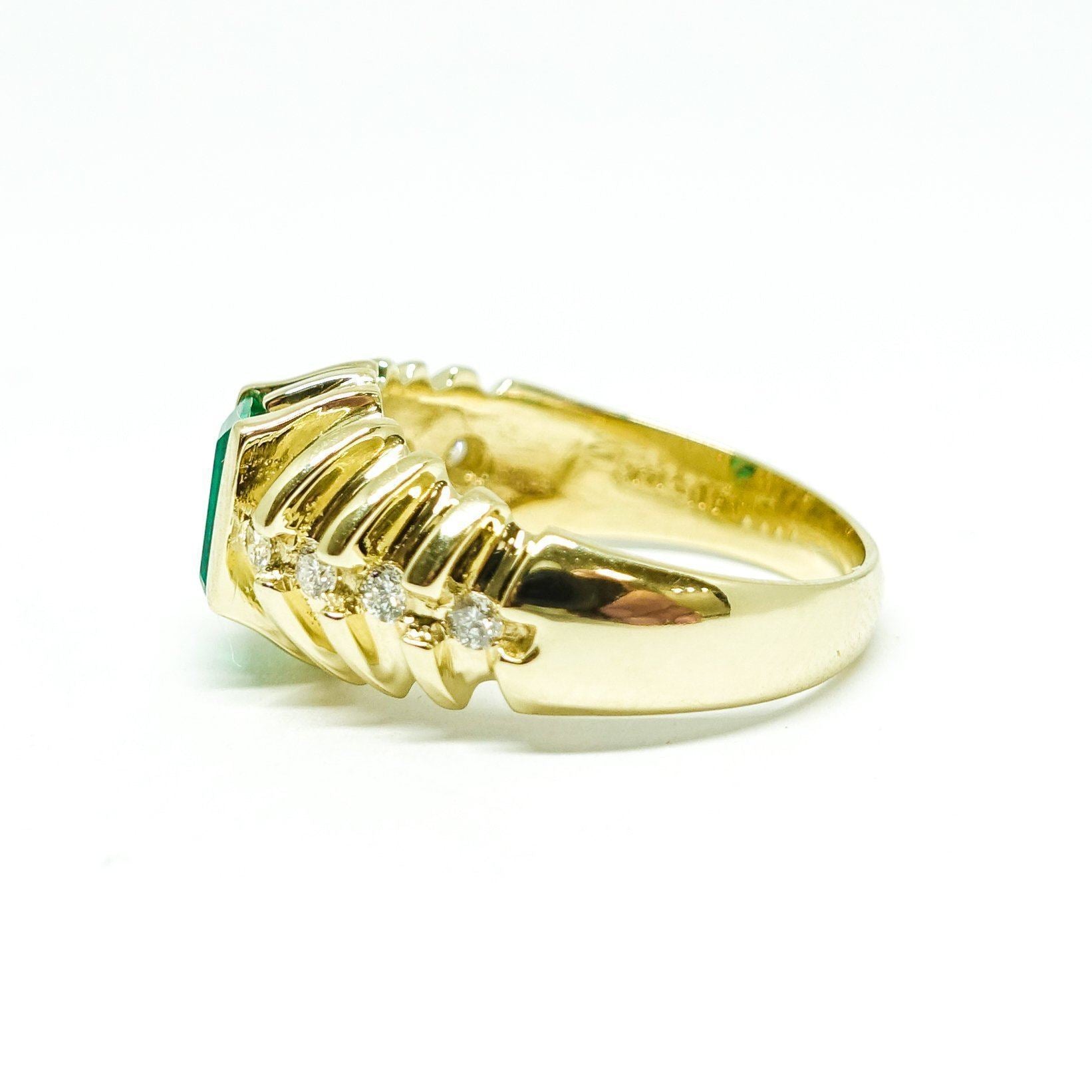 Emerald and Diamond Cocktail Ring