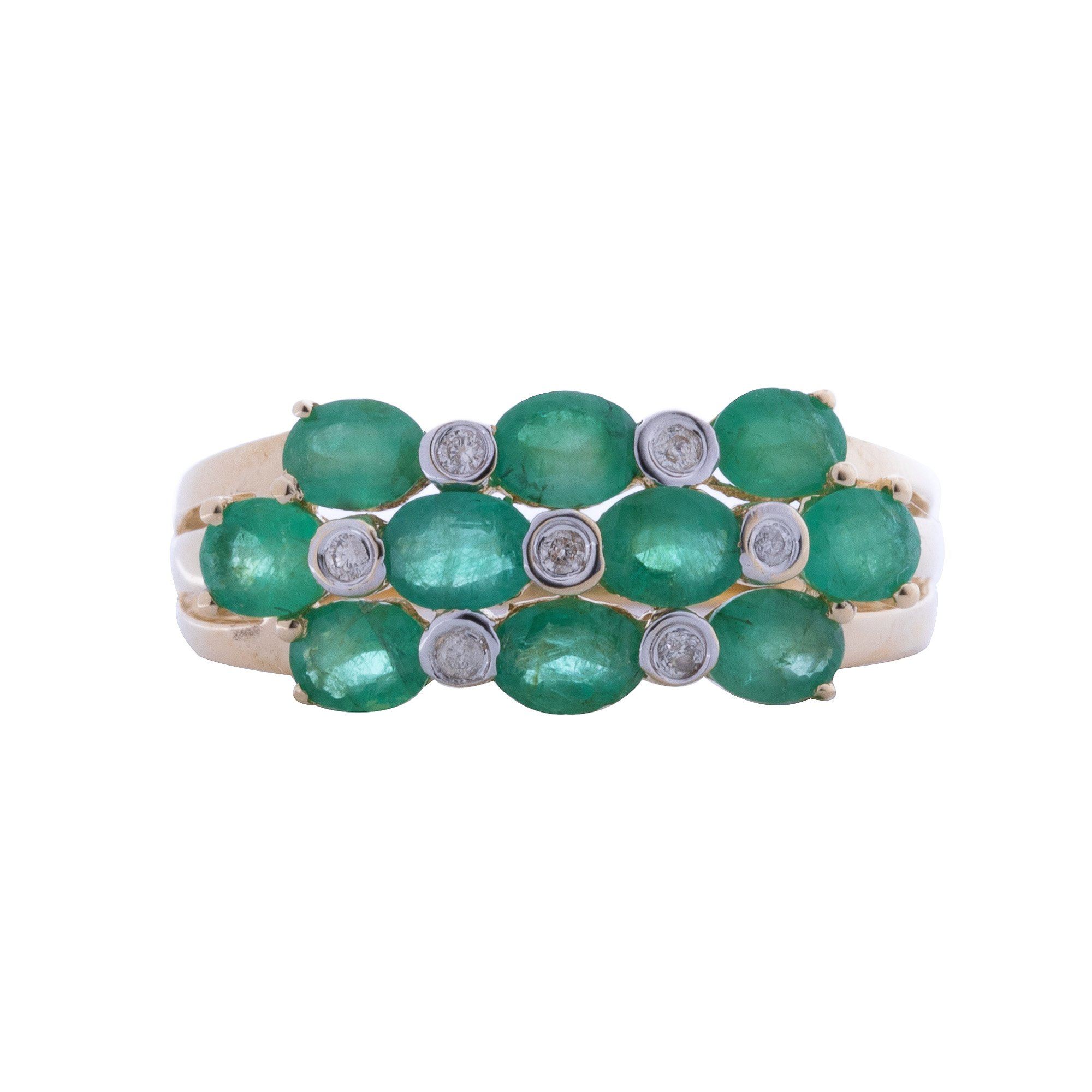Emerald and Diamond Cocktail Ring
