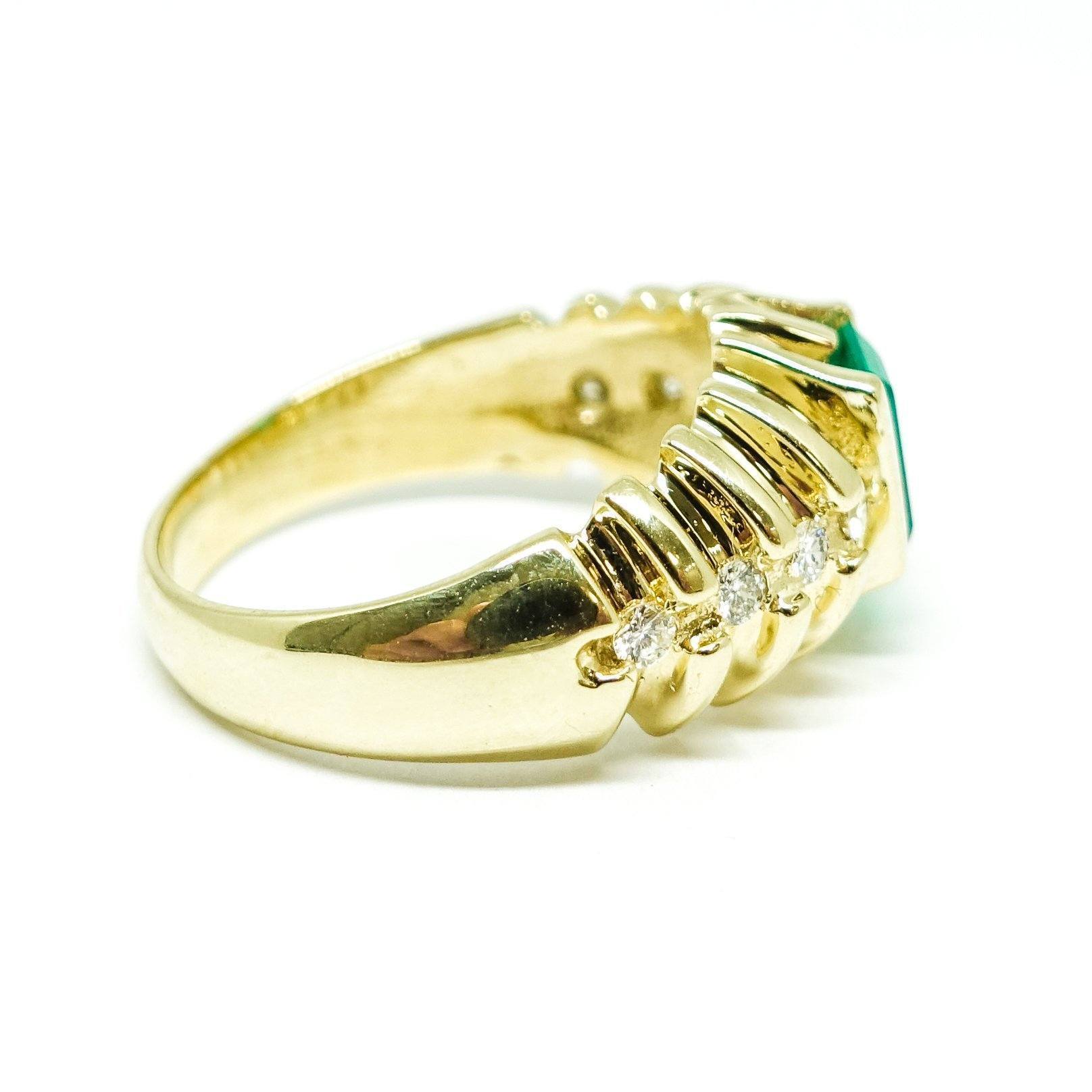 Emerald and Diamond Cocktail Ring