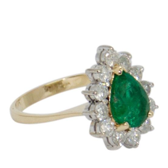 Emerald and Diamond Cocktail Ring