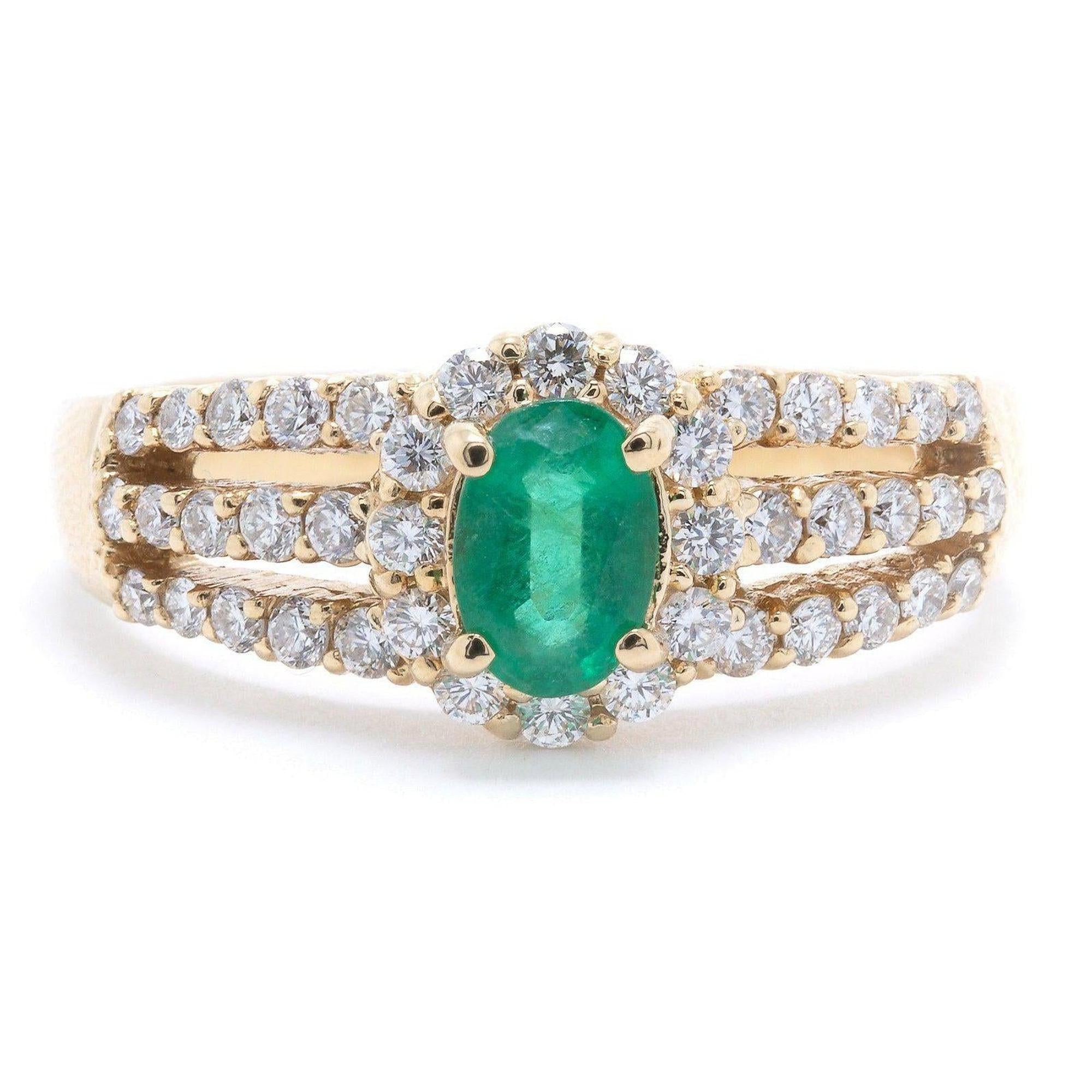 Emerald and Diamond Cocktail Ring