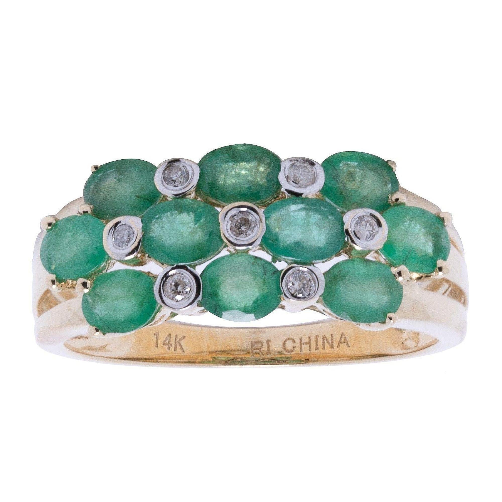 Emerald and Diamond Cocktail Ring