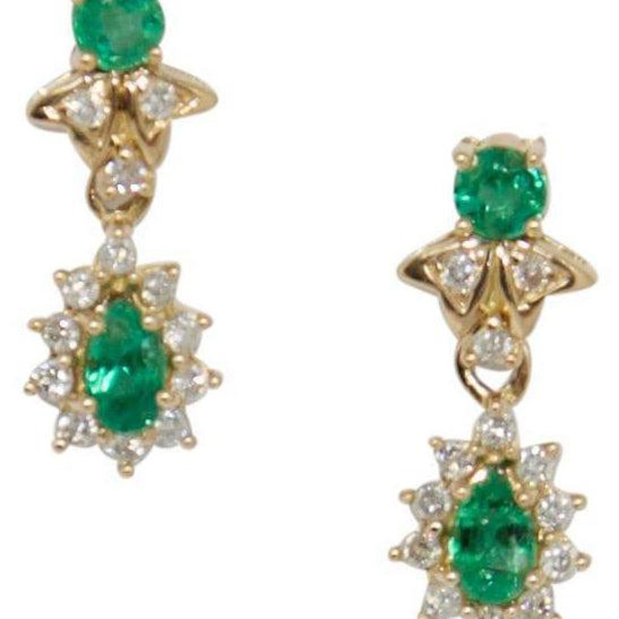 Emerald and Diamond Drop Earrings