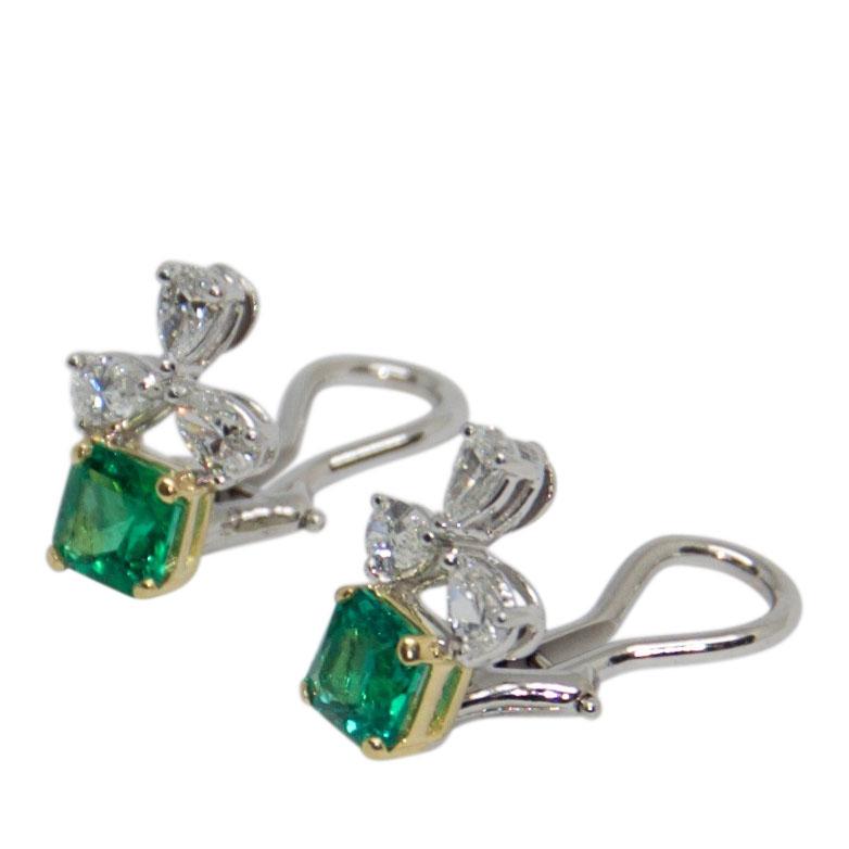 Emerald and Diamond Earrings