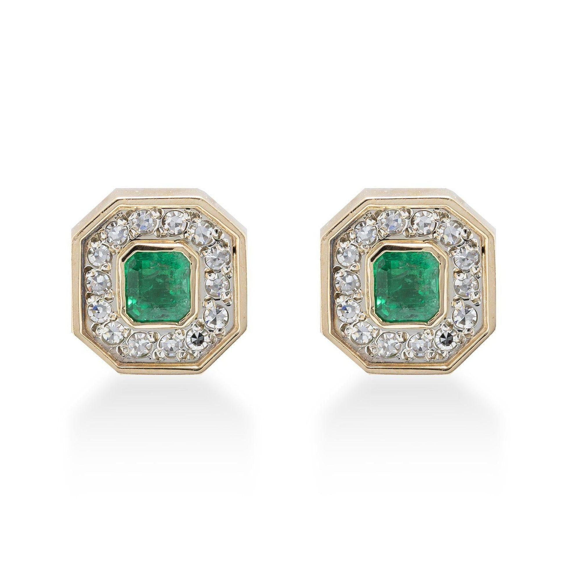 Emerald and Diamond Earrings