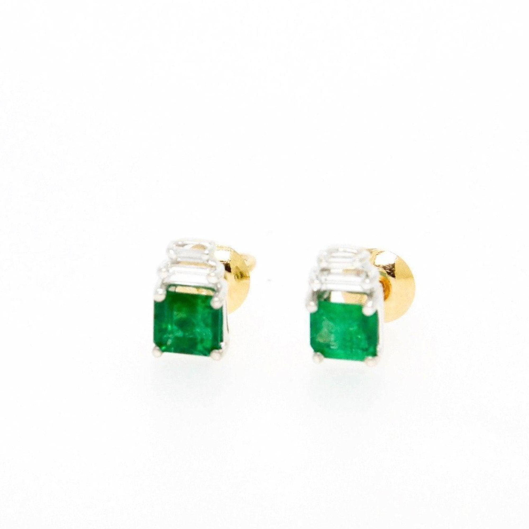 Emerald and Diamond Earrings