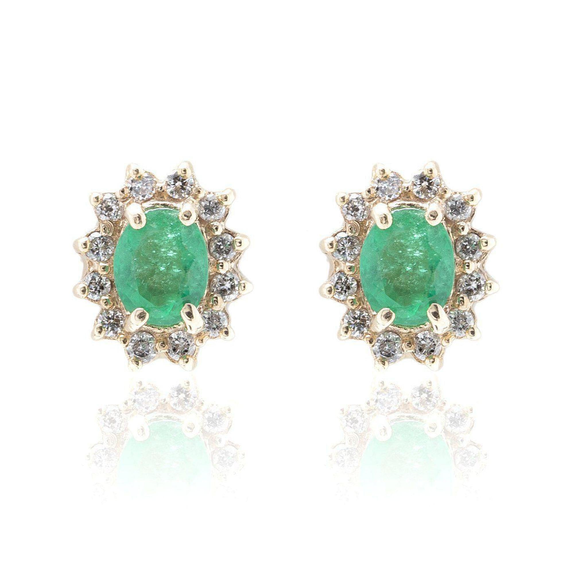 Emerald and Diamond Earrings