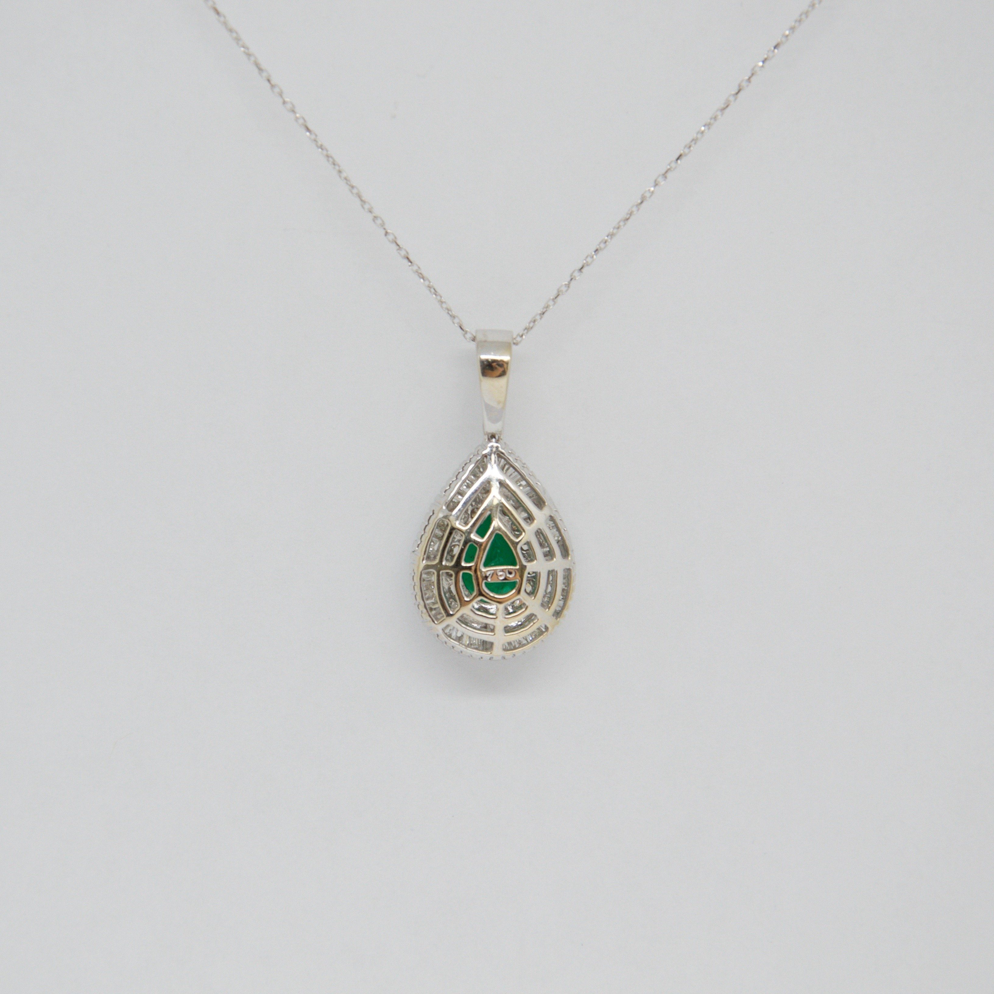 Emerald and Diamond Pendant Necklace
