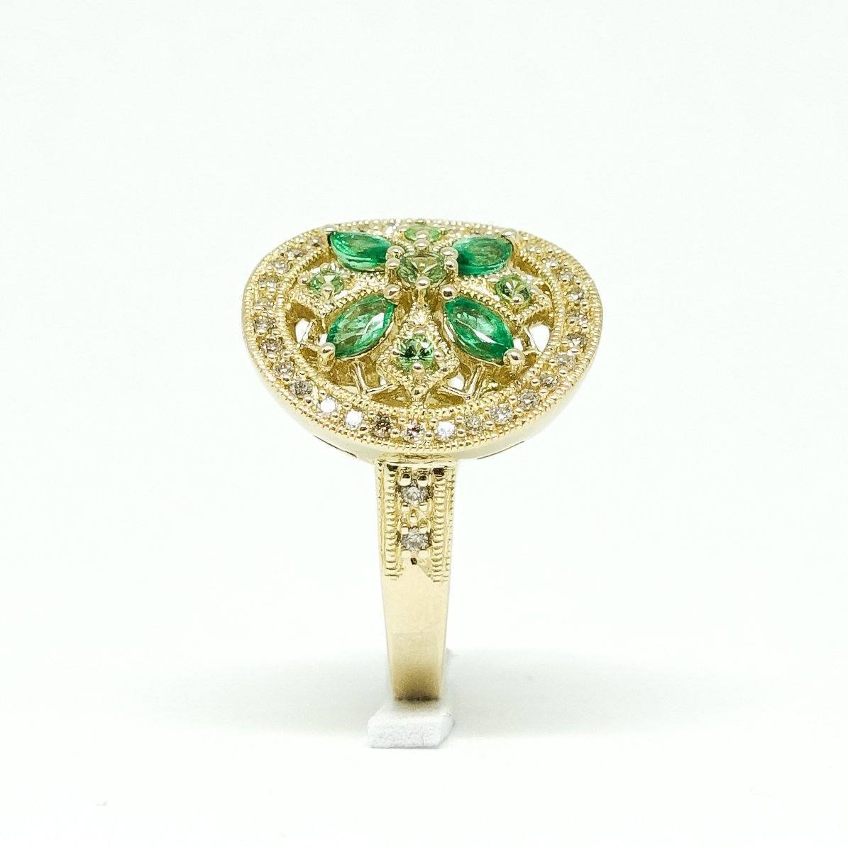Emerald and Diamond Ring