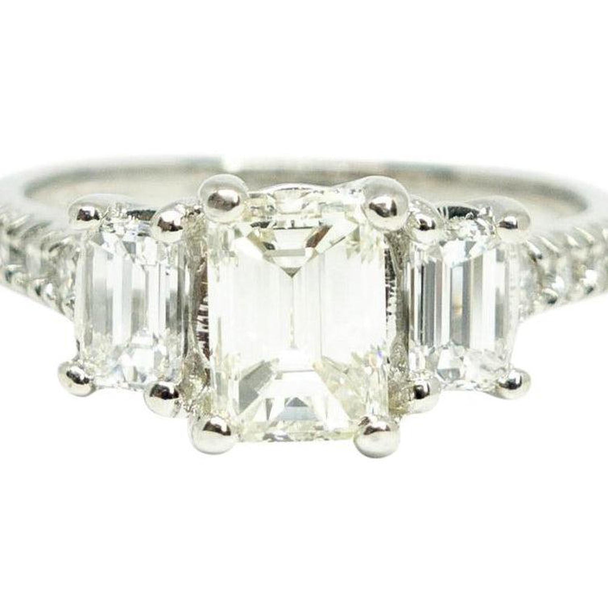 Estate 0.79ct Emerald Diamond Engagement Ring