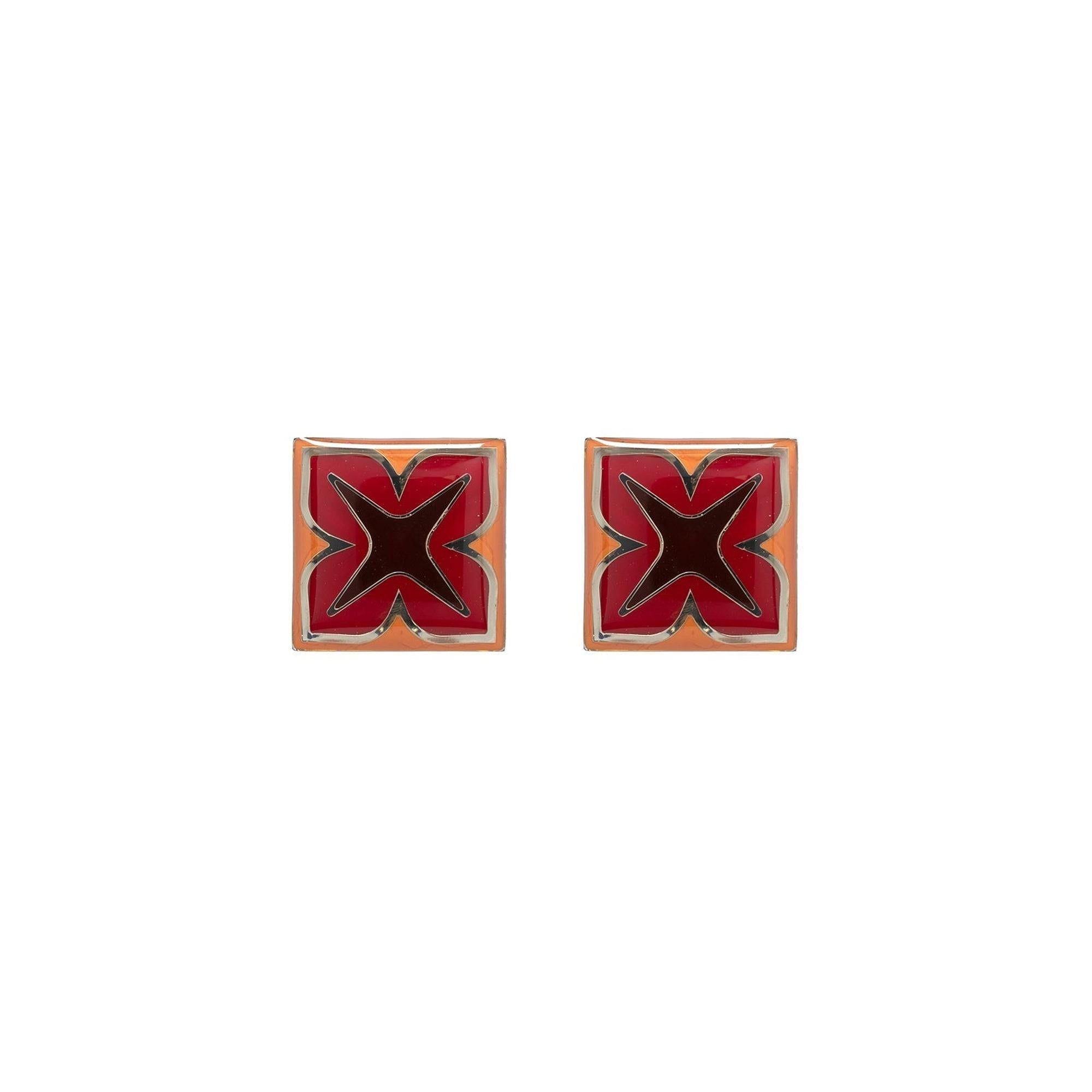 Etro Square Enamel Cufflinks w/ Box