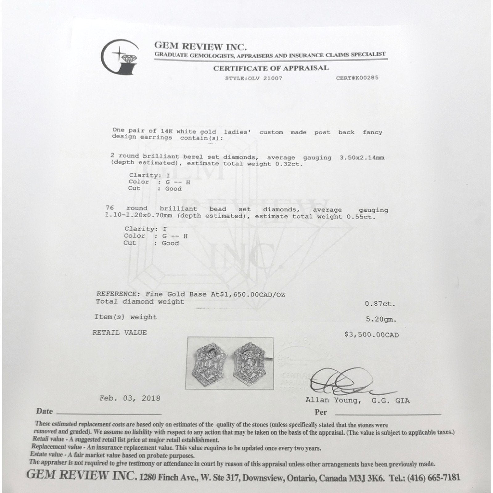 Fancy Design Diamond (0.87 TCW) Earrings