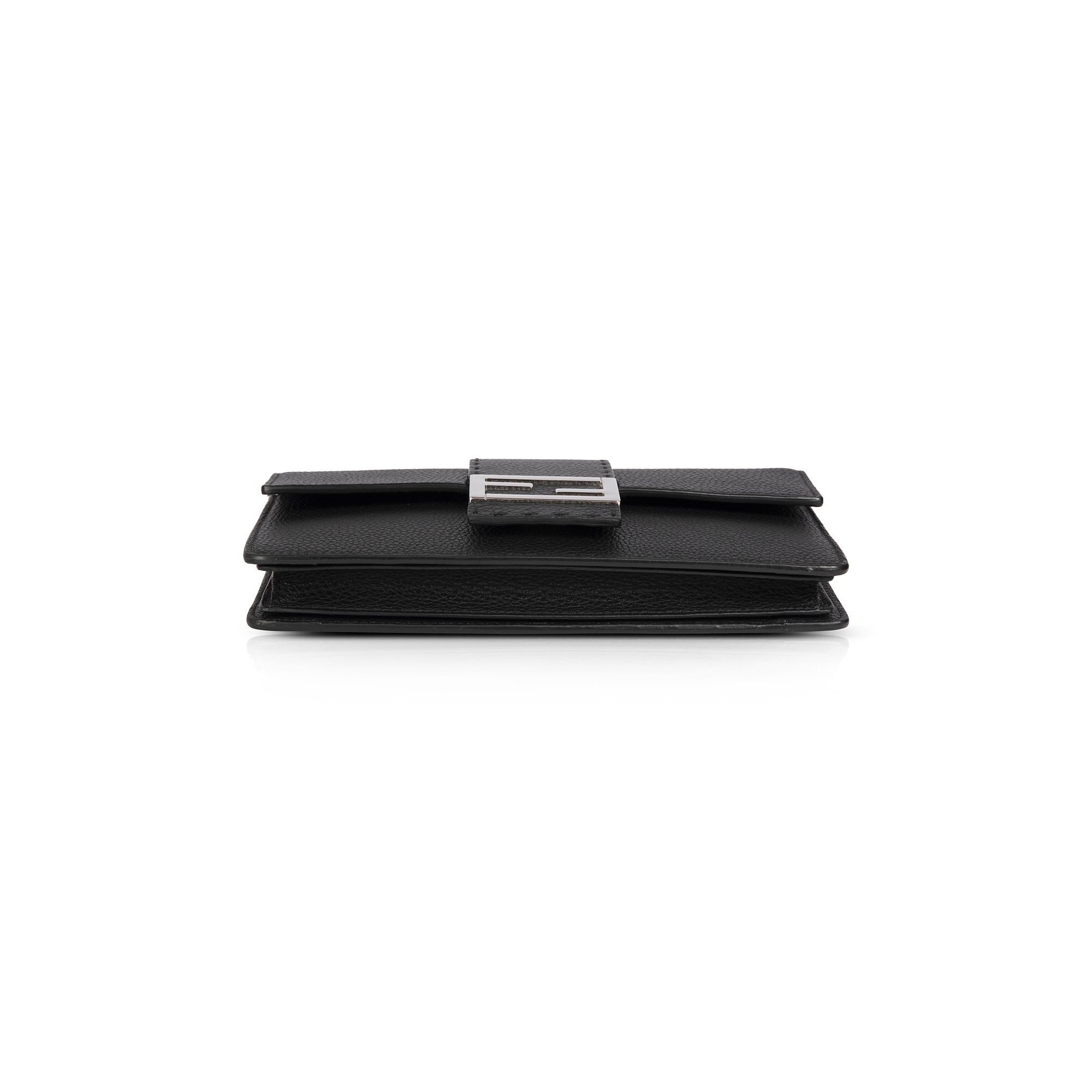 Fendi 2019 Black Calfskin Baguette Clutch