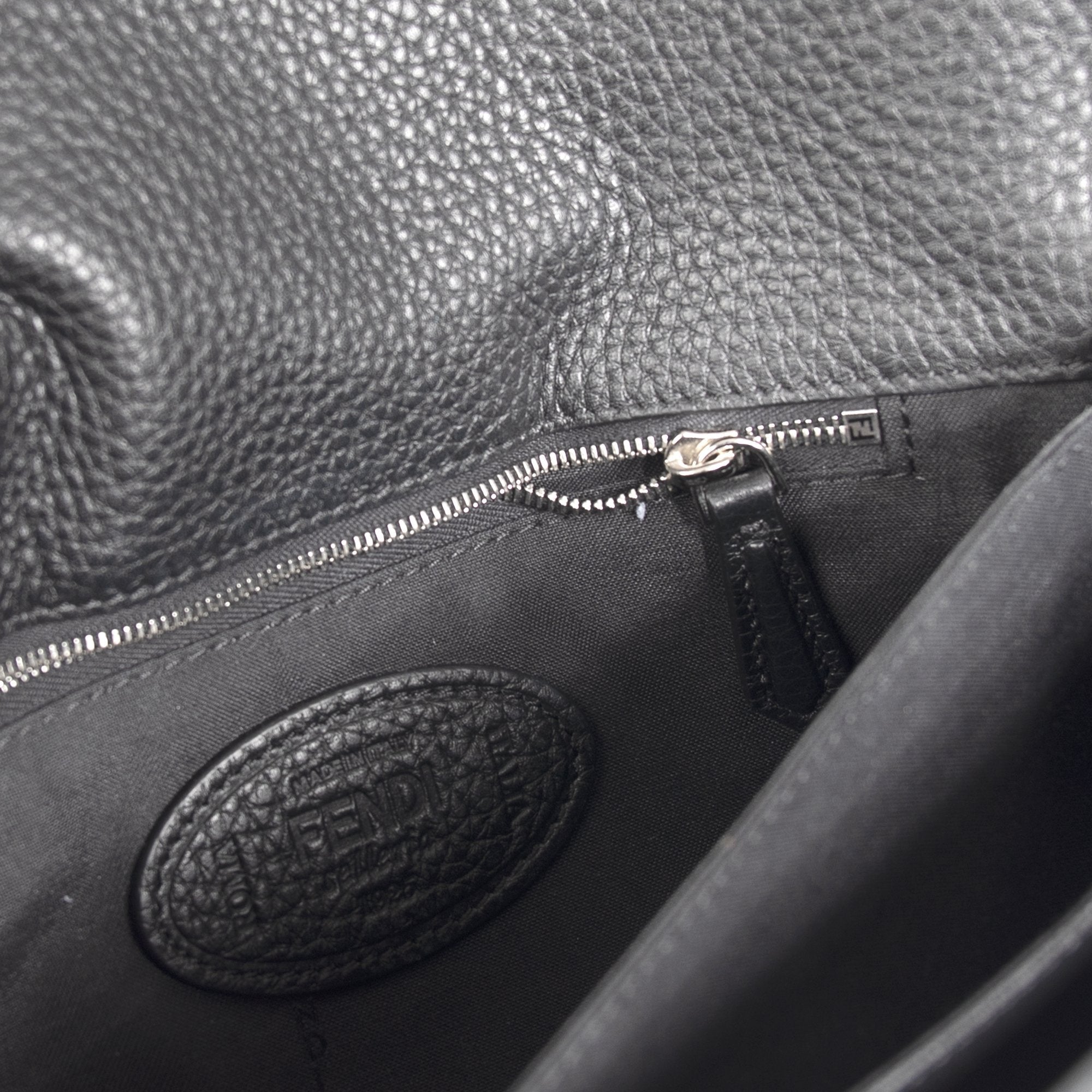 Fendi 2019 Black Calfskin Baguette Clutch