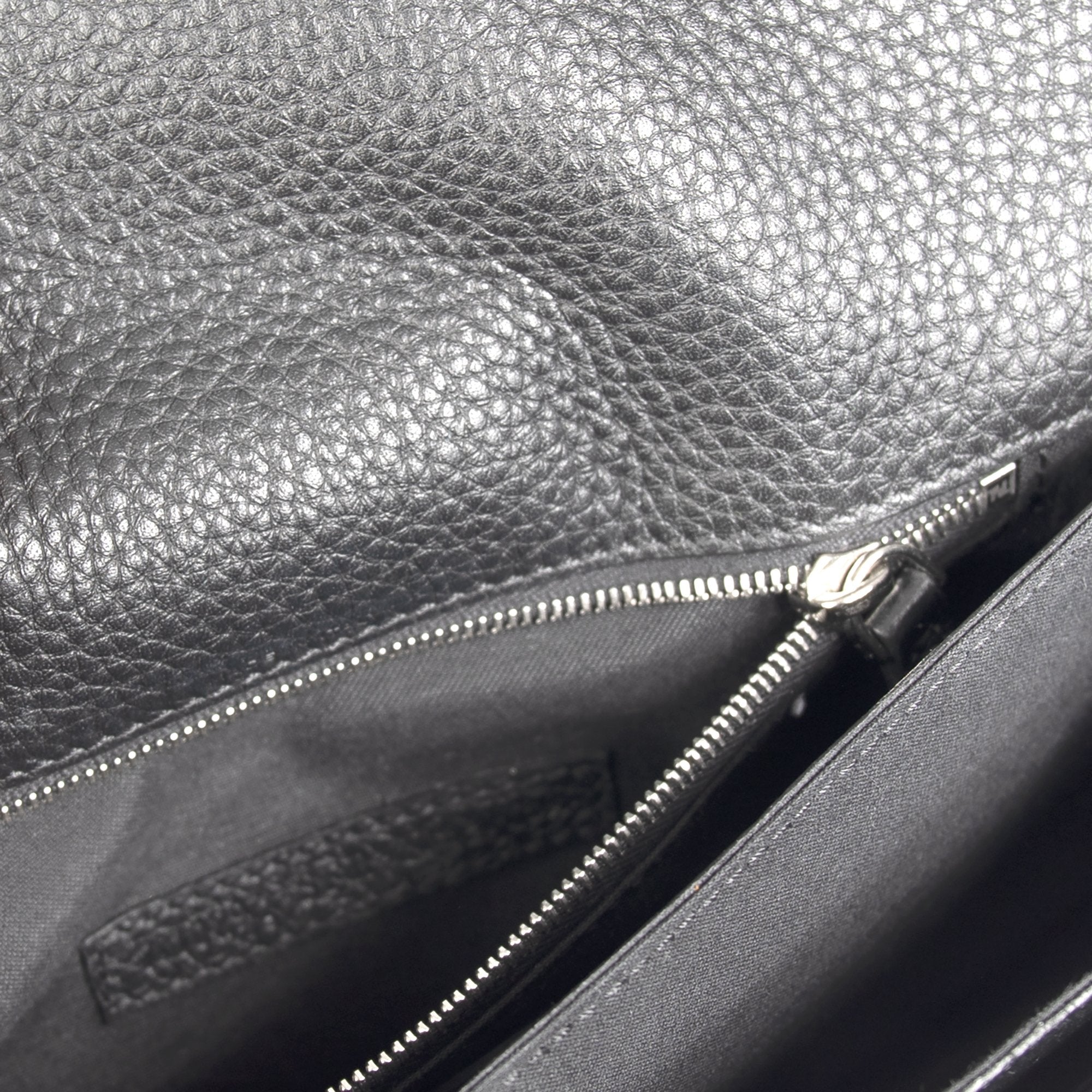 Fendi 2019 Black Calfskin Baguette Clutch