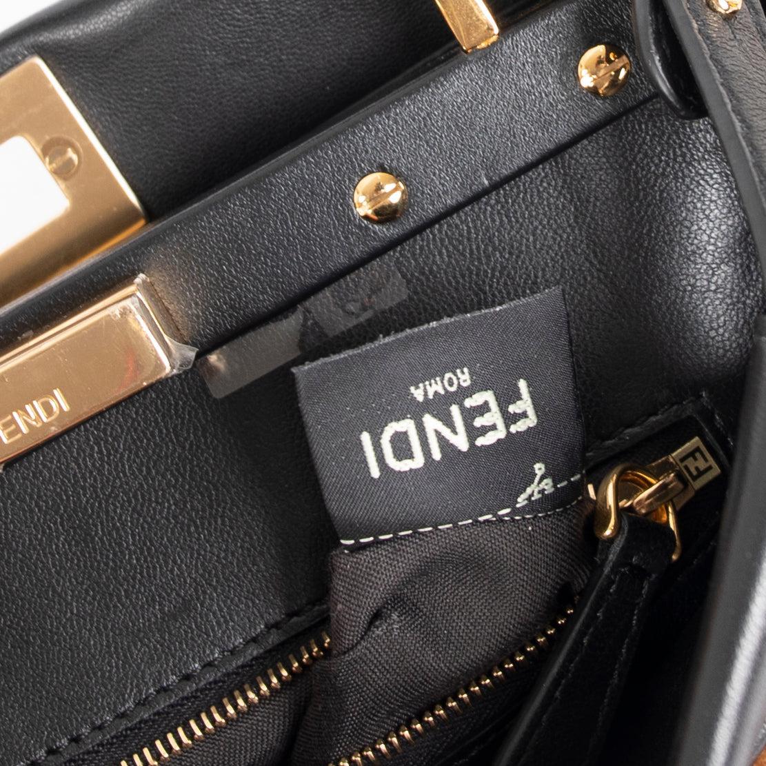 Fendi 2020 Mini Shearling Zucca Peekaboo Bag w/ Box