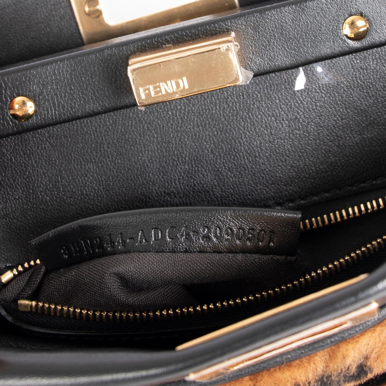 Fendi 2020 Mini Shearling Zucca Peekaboo Bag w/ Box