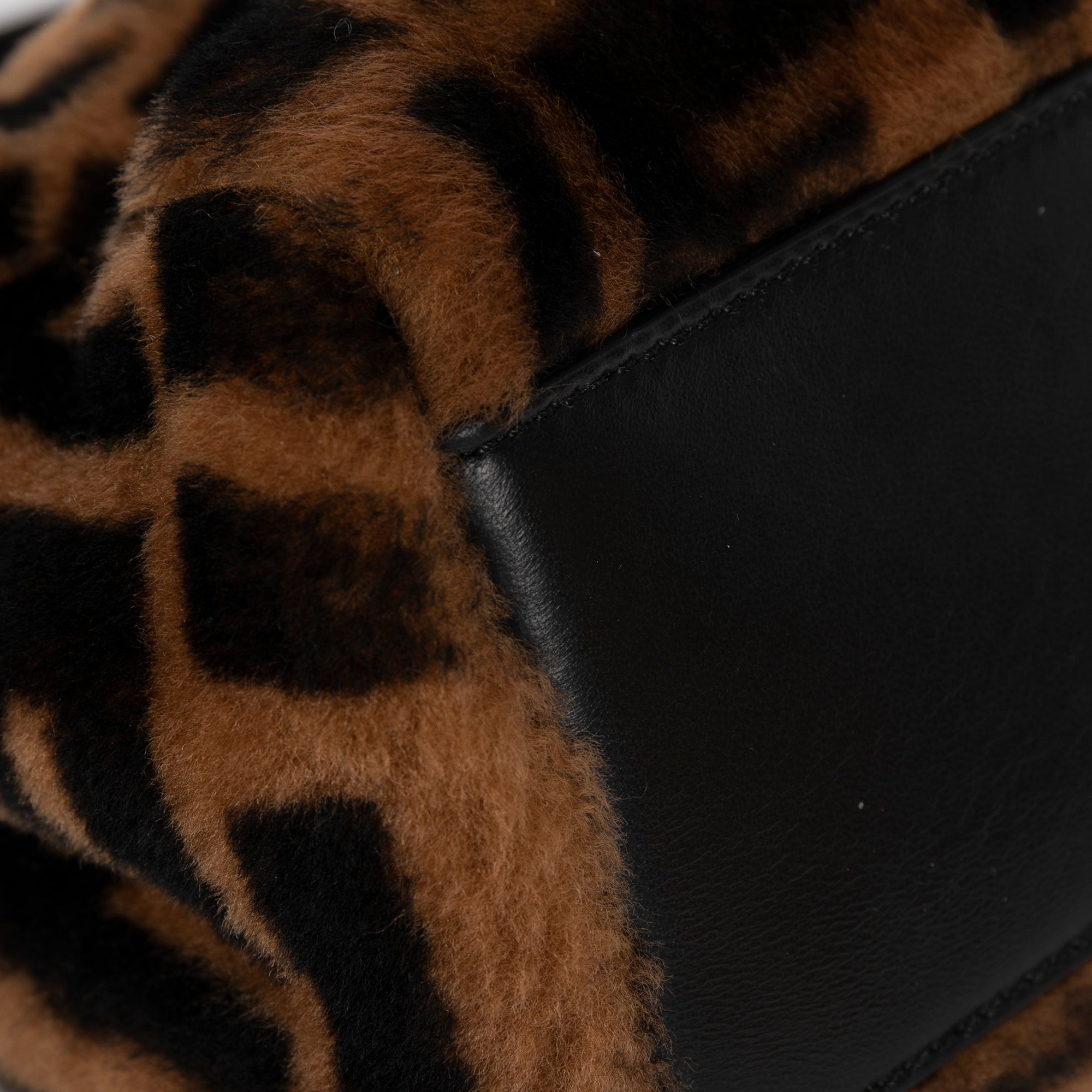 Fendi 2020 Mini Shearling Zucca Peekaboo Bag w/ Box