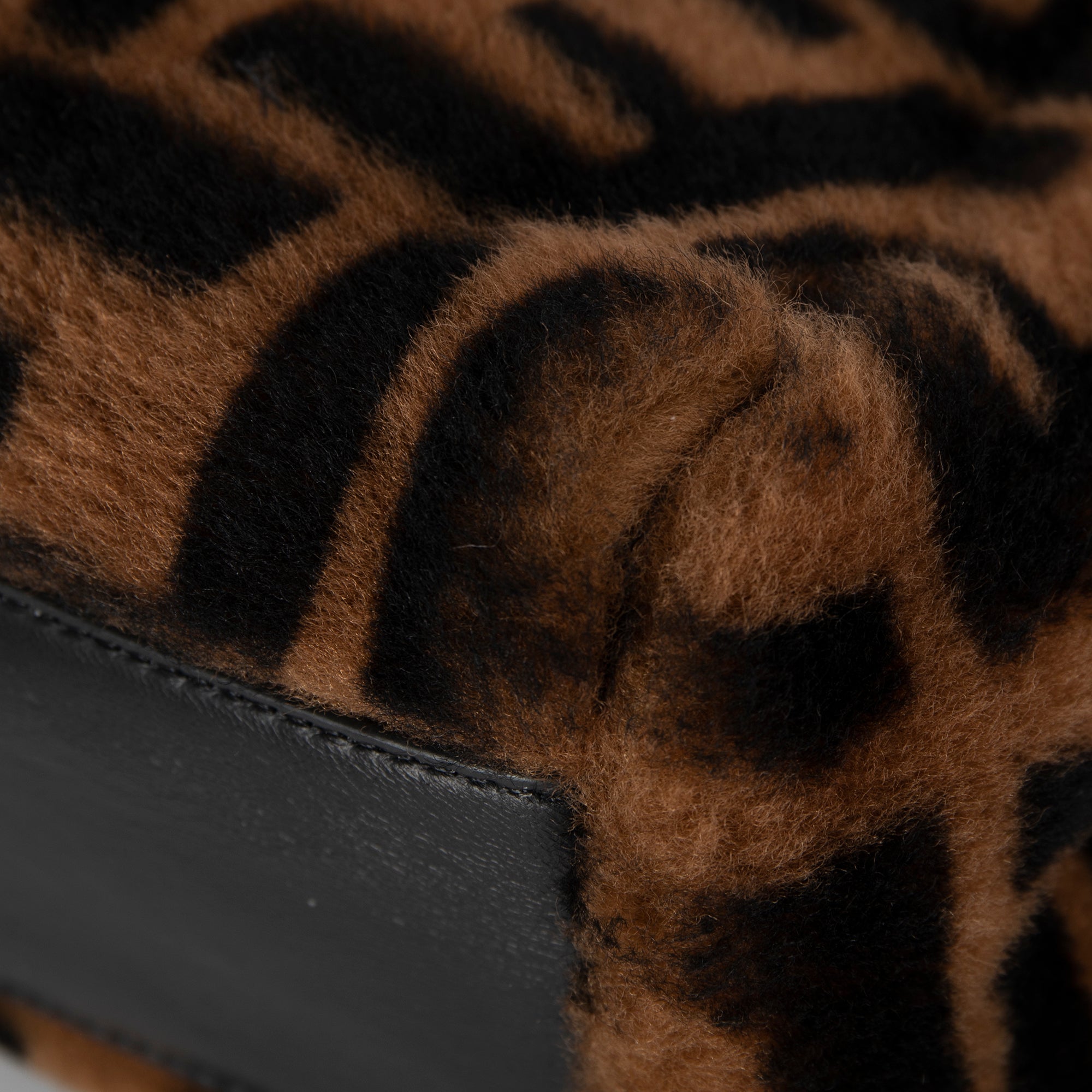 Fendi 2020 Mini Shearling Zucca Peekaboo Bag w/ Box