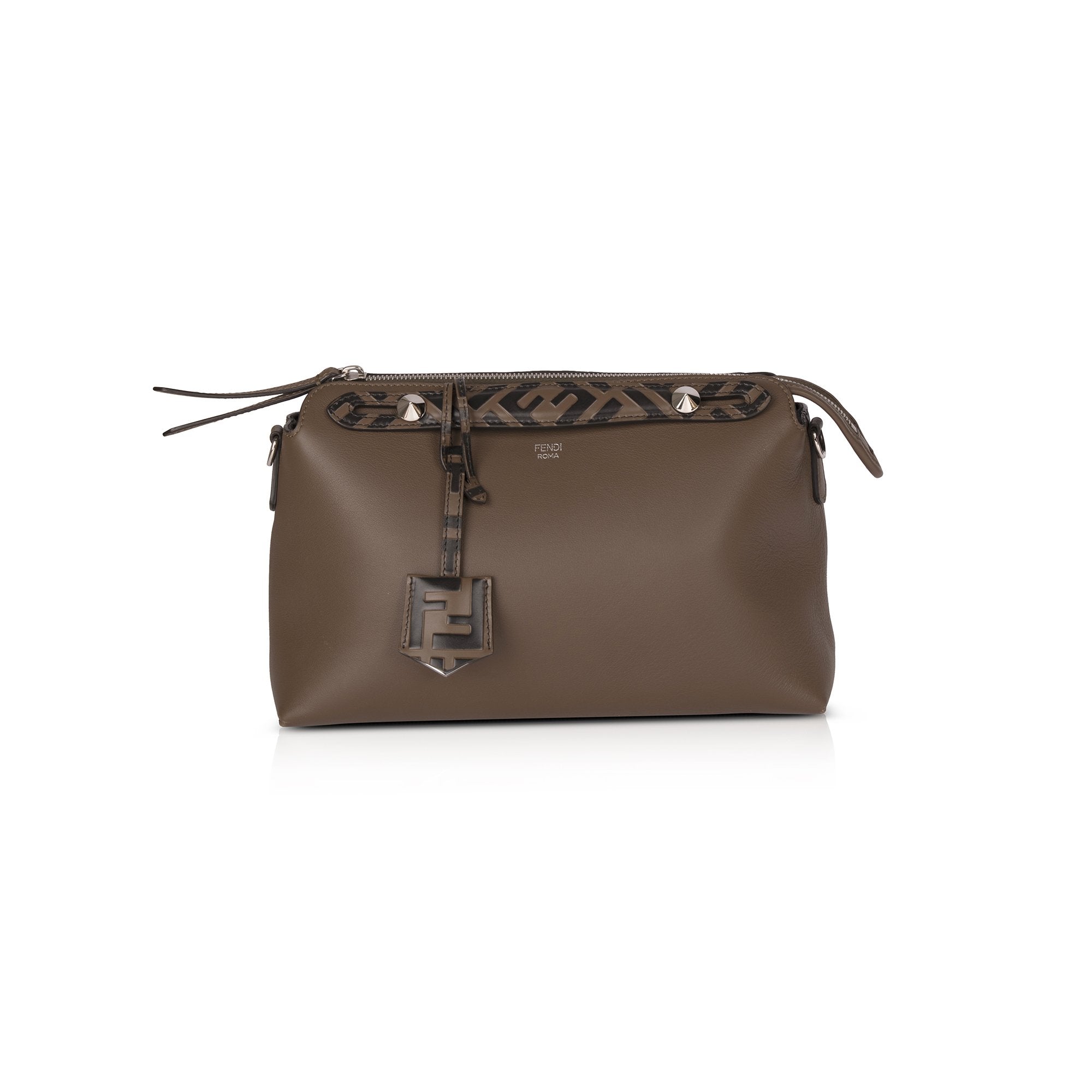 Fendi 2021 Medium By the Way Leather & Zucca Satchel w/ Receipt