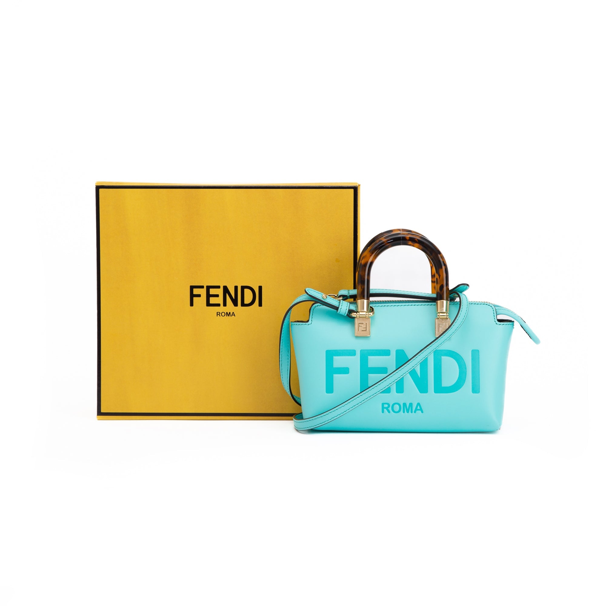 Fendi 2023 Mini By the Way Boston Bag w/ Strap, Box & Receipt