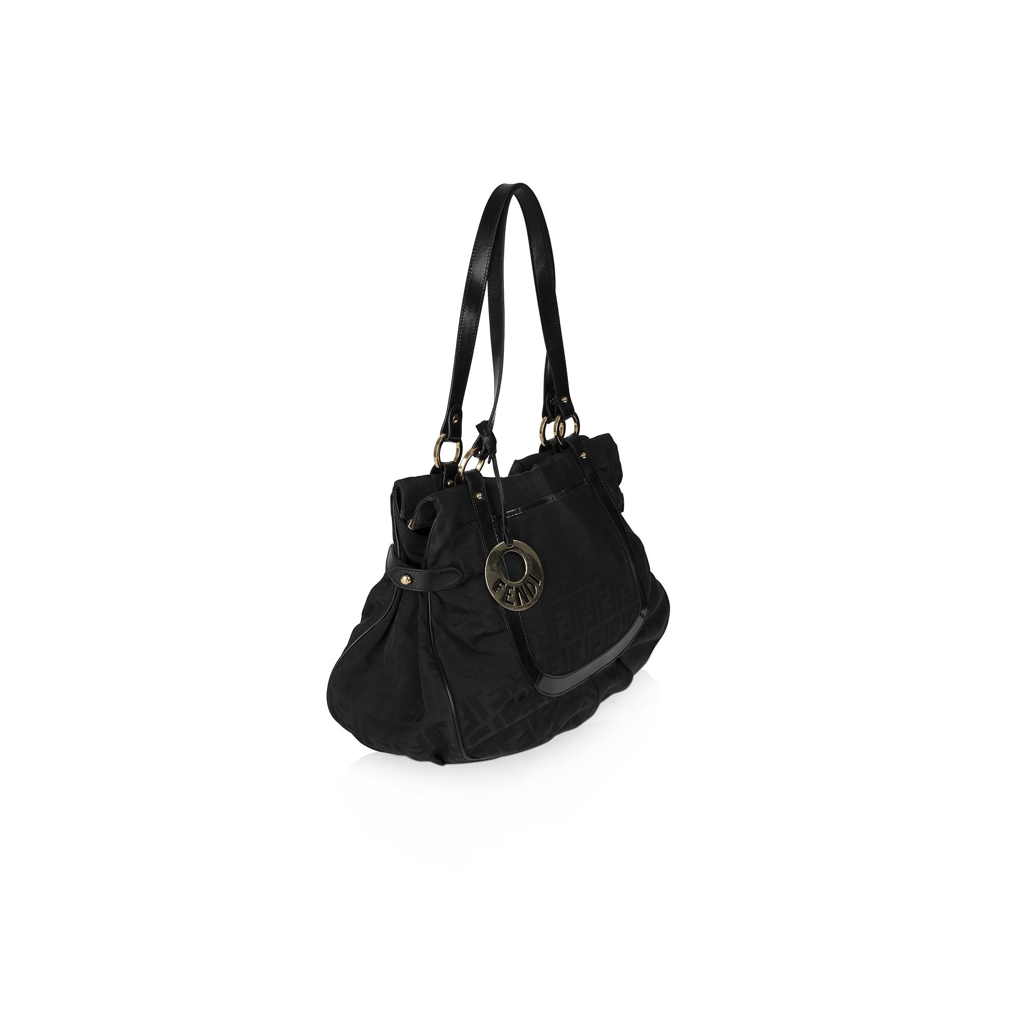 Fendi Black Zucca Large Chef Shoulder Bag
