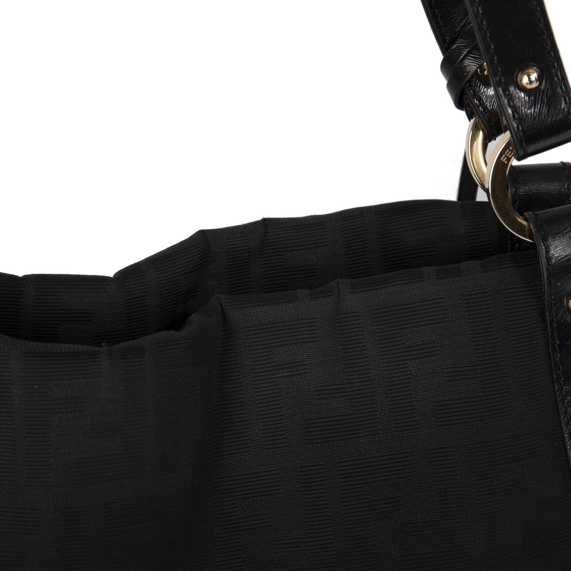 Fendi Black Zucca Large Chef Shoulder Bag