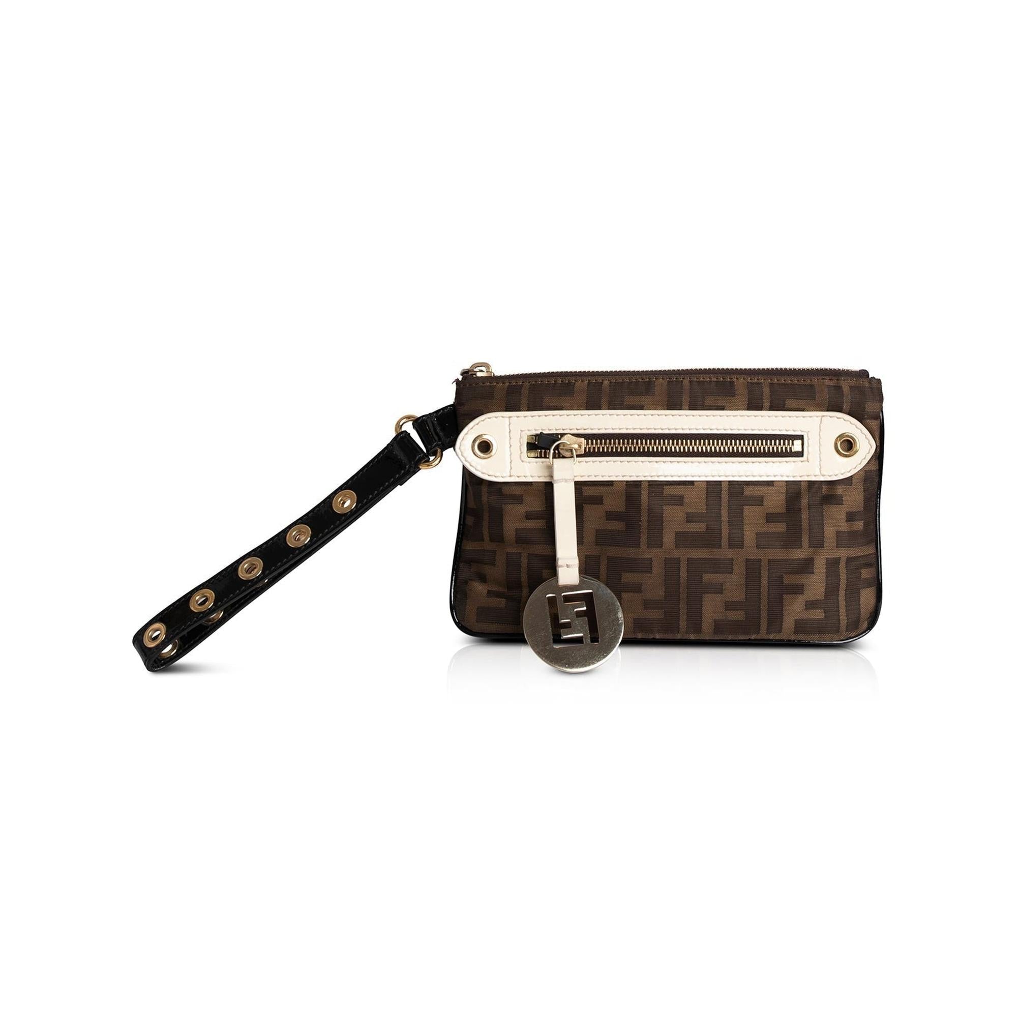 Fendi FF Zucca Canvas Wristlet