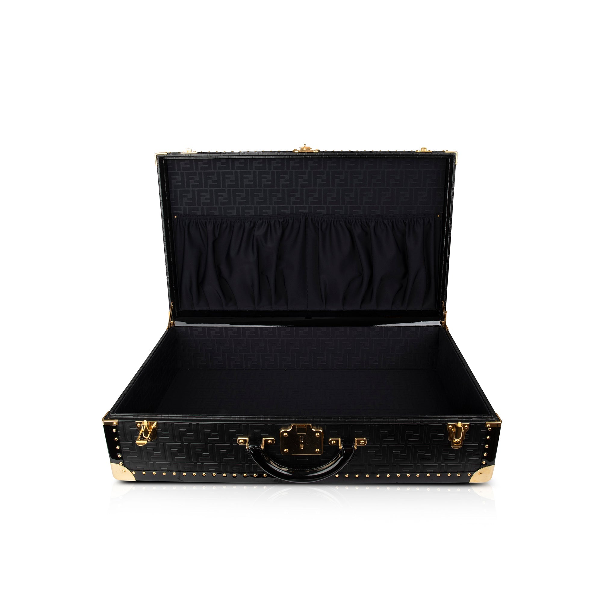 Fendi Large FF Embossed Leather Rigid Suitcase