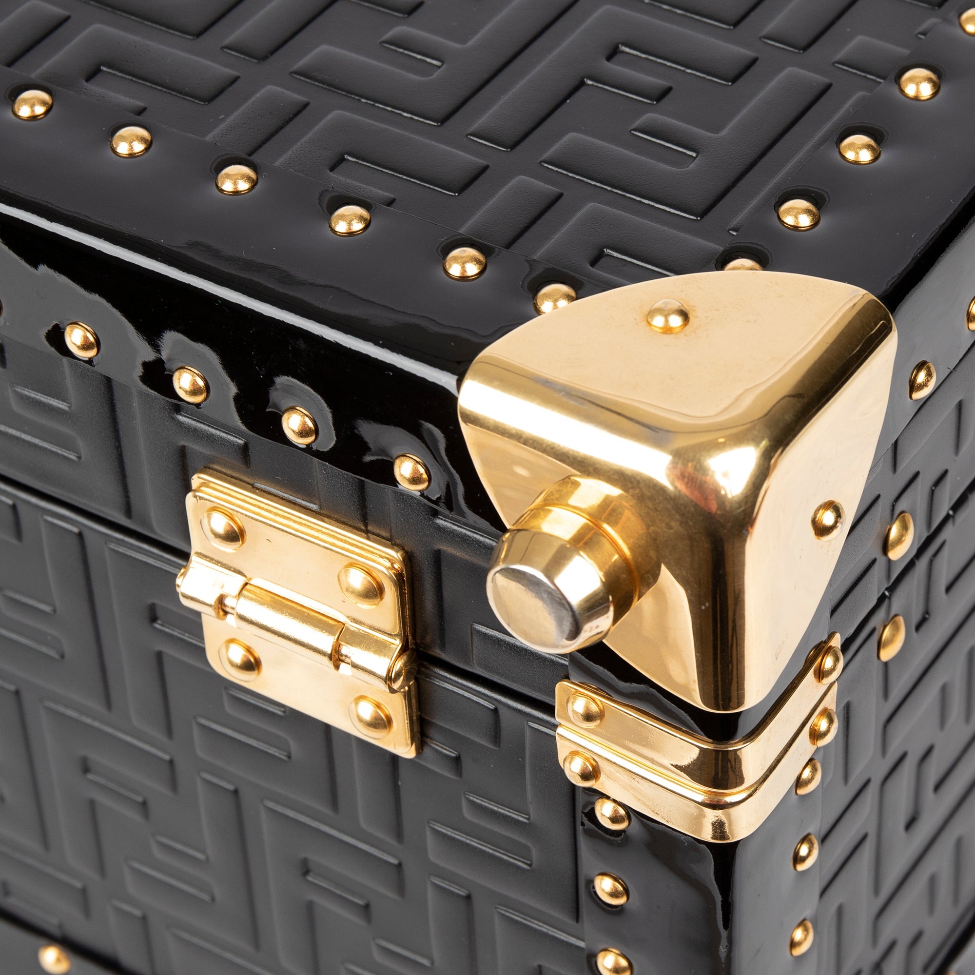 Fendi Large FF Embossed Leather Rigid Suitcase