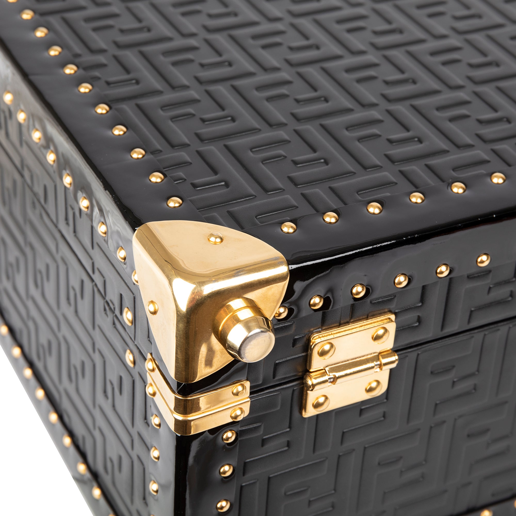 Fendi Large FF Embossed Leather Rigid Suitcase