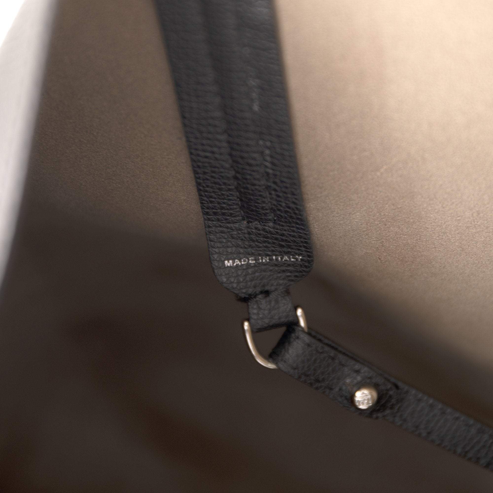 Fendi Leather Logo Shopping Tote