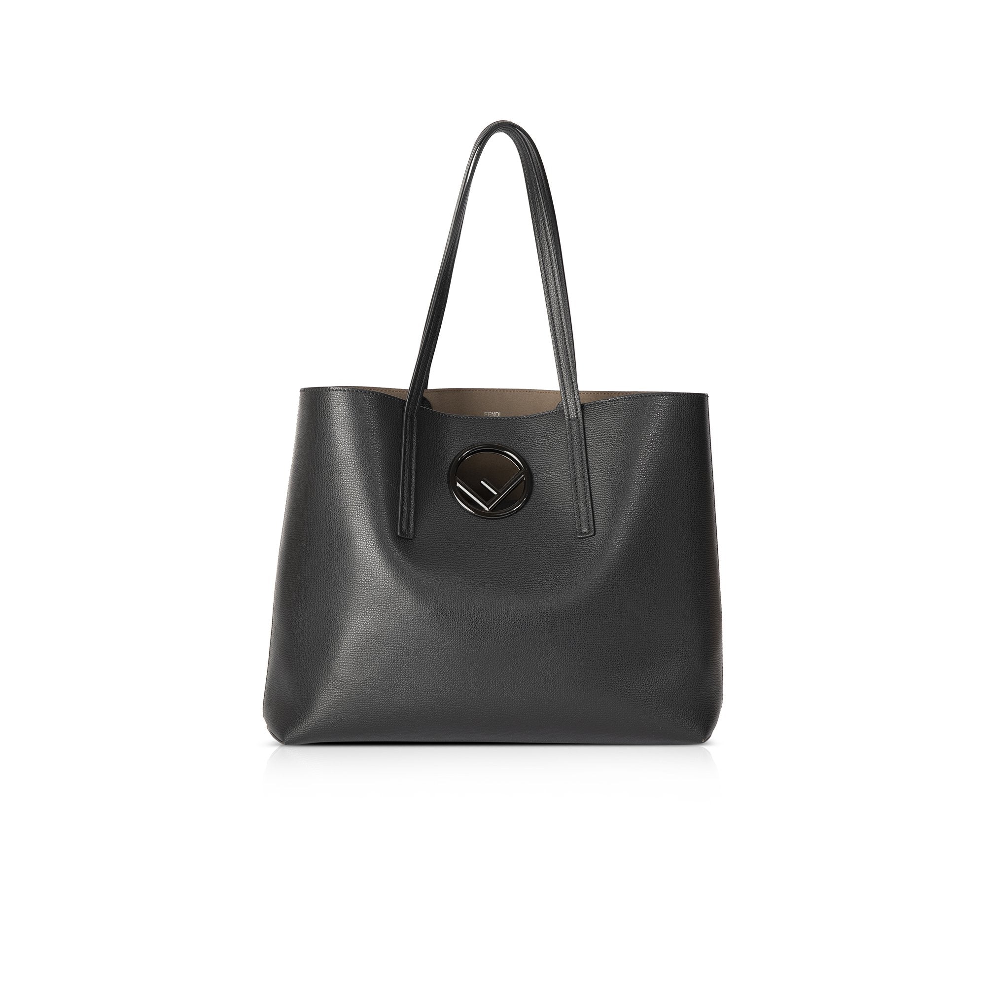 Fendi Leather Logo Shopping Tote