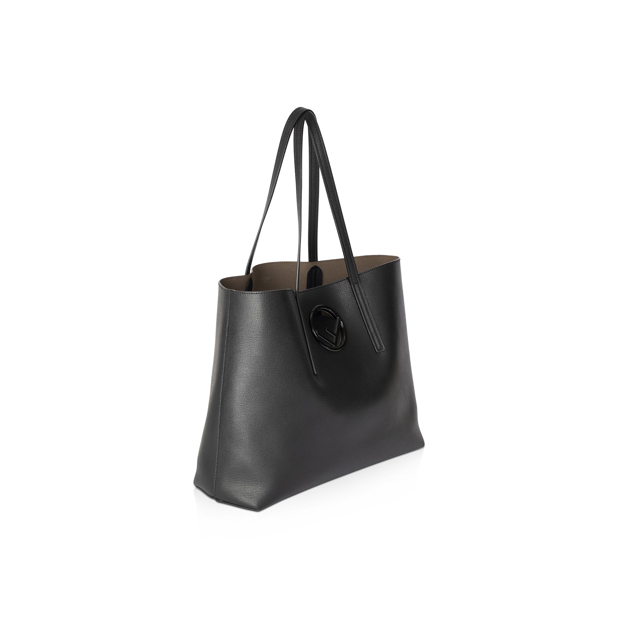 Fendi Leather Logo Shopping Tote