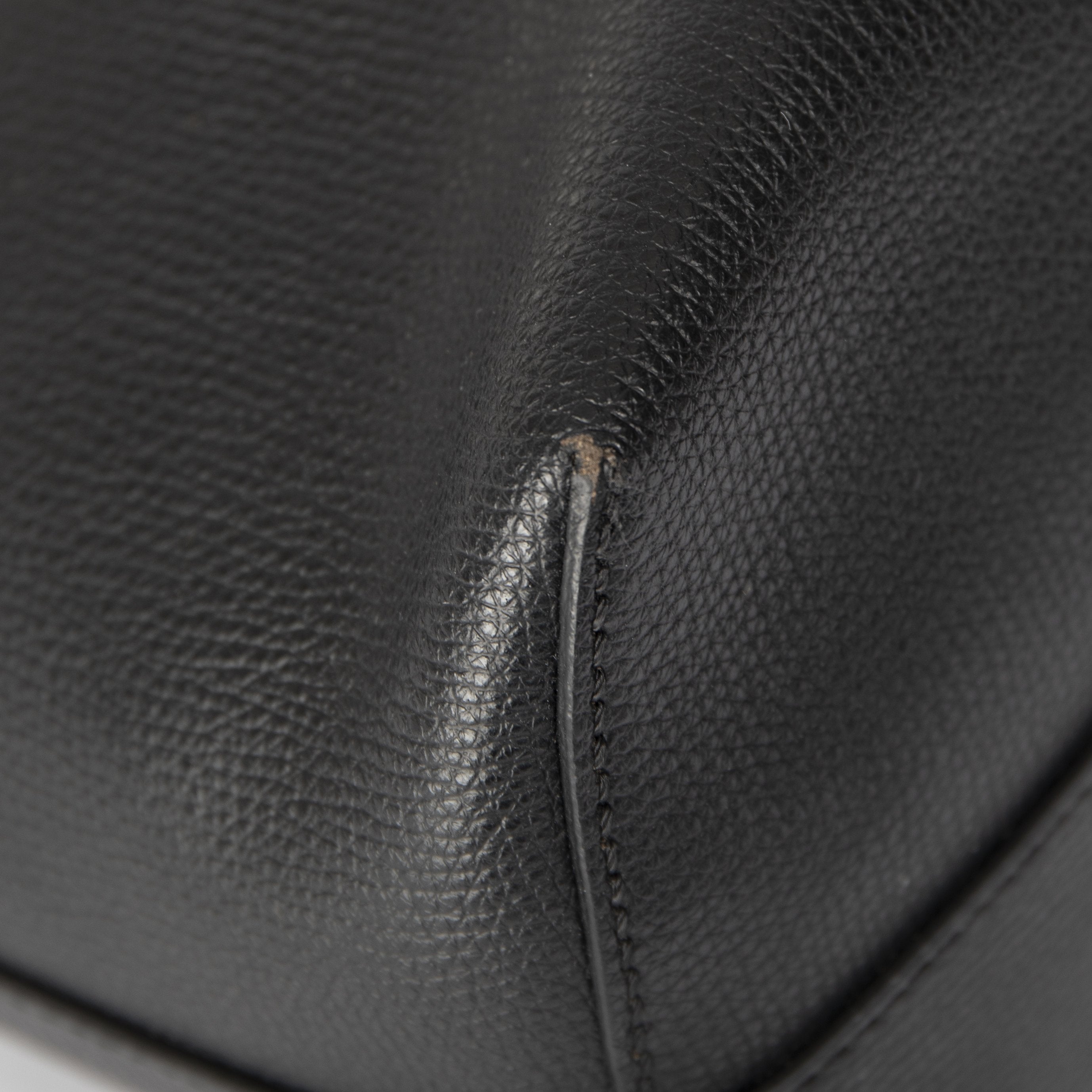 Fendi Leather Logo Shopping Tote