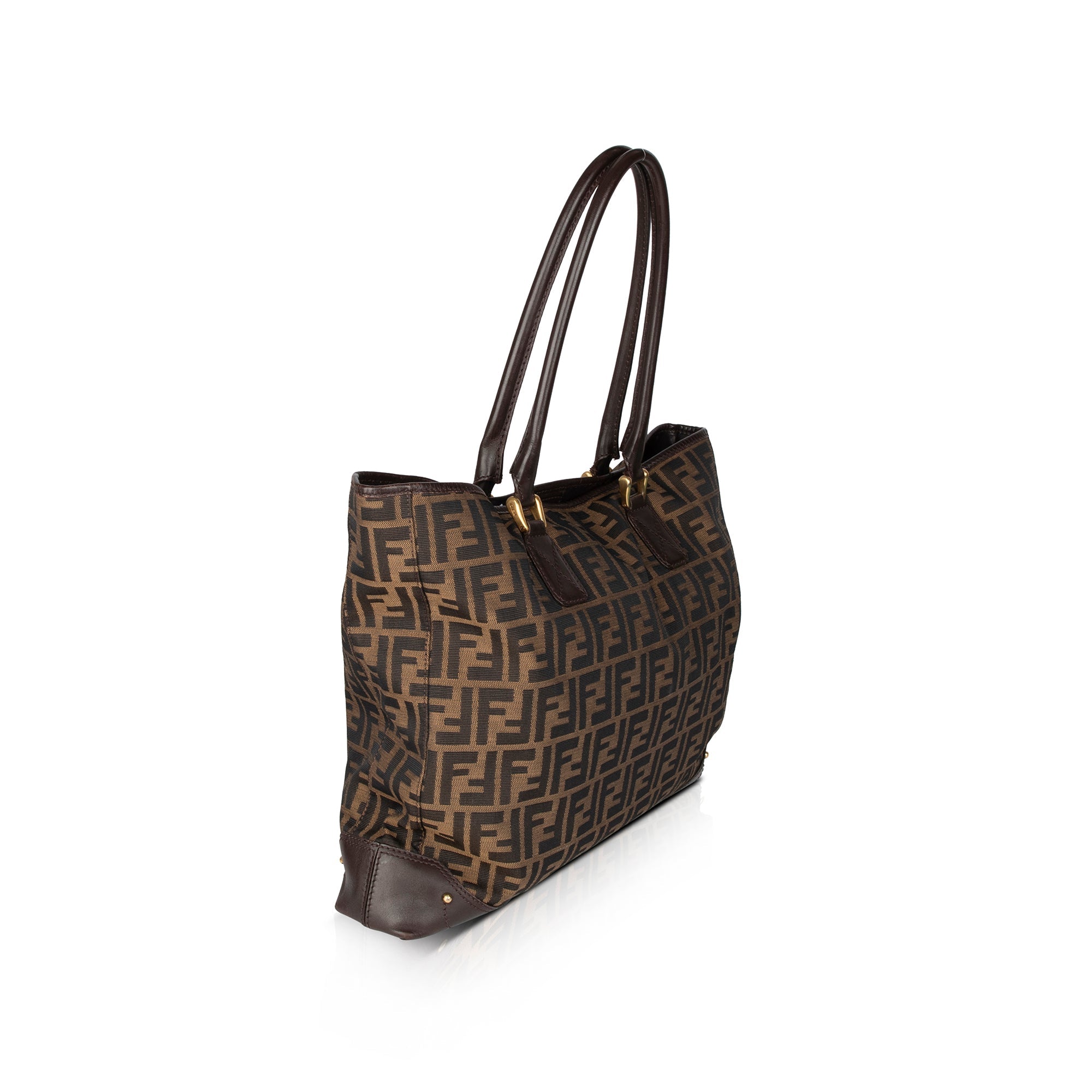 Fendi Leather-Trimmed FF Zucca Tote