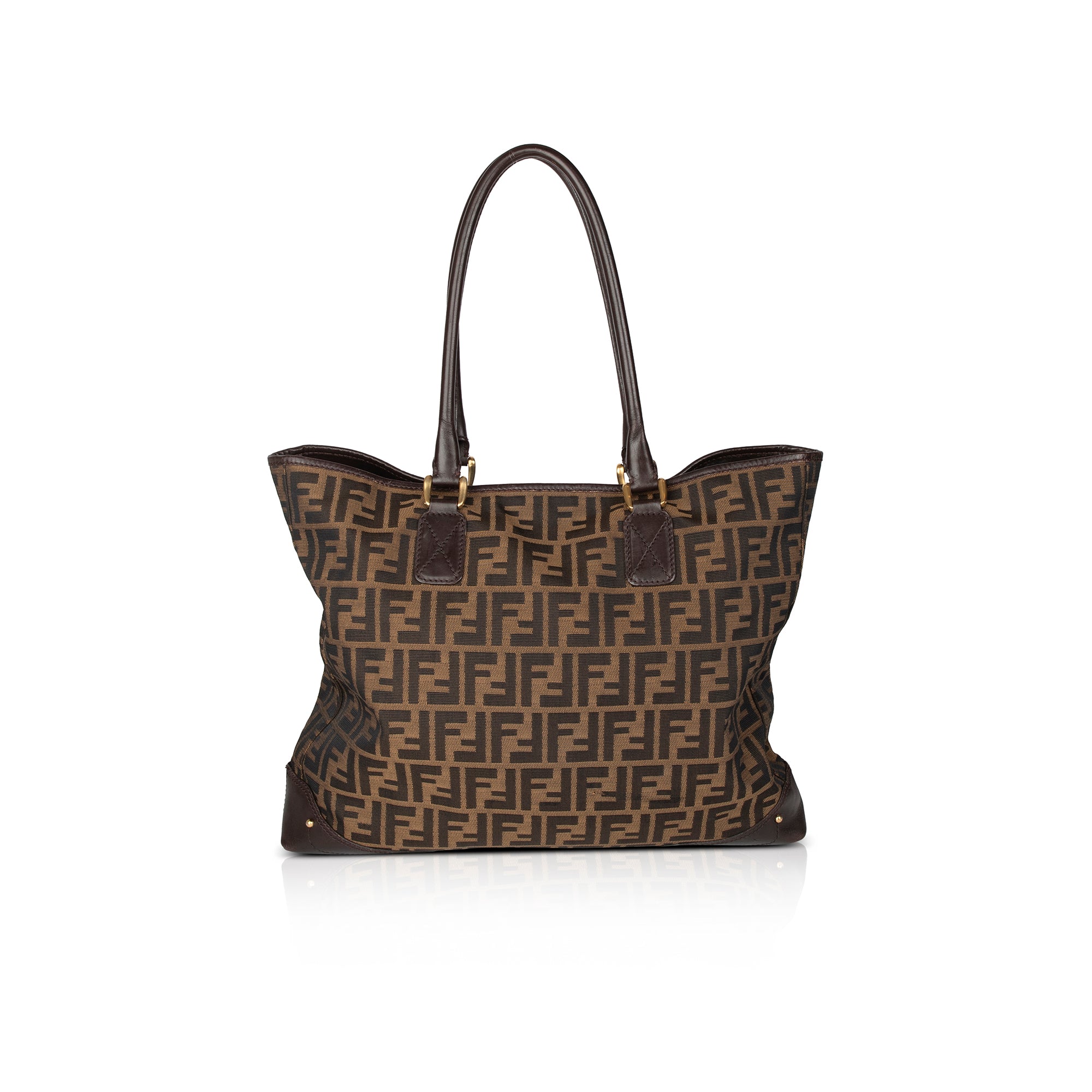 Fendi Leather-Trimmed FF Zucca Tote