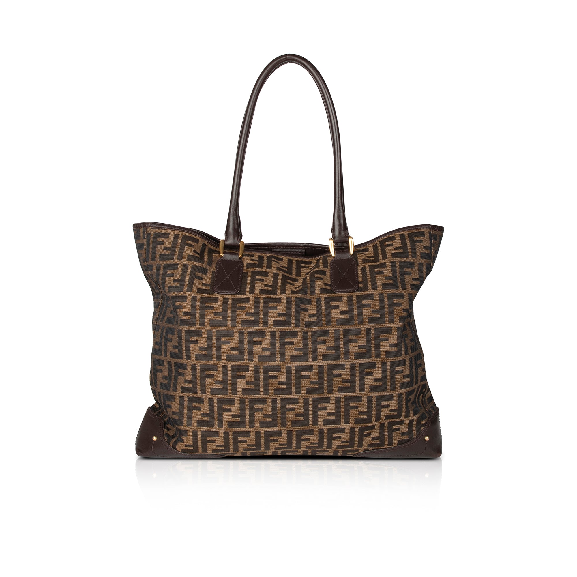 Fendi Leather-Trimmed FF Zucca Tote