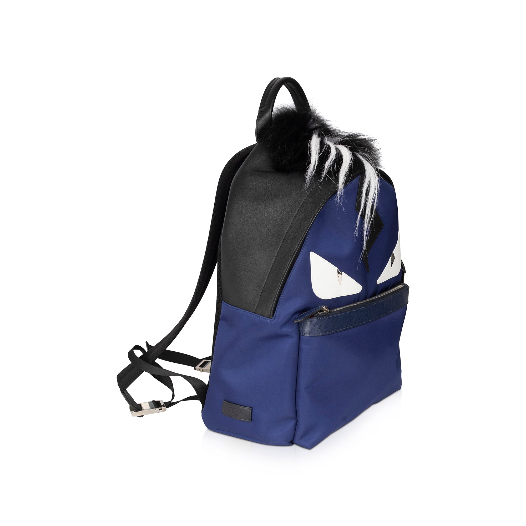 Fendi Leather-Trimmed Nylon Monster Backpack
