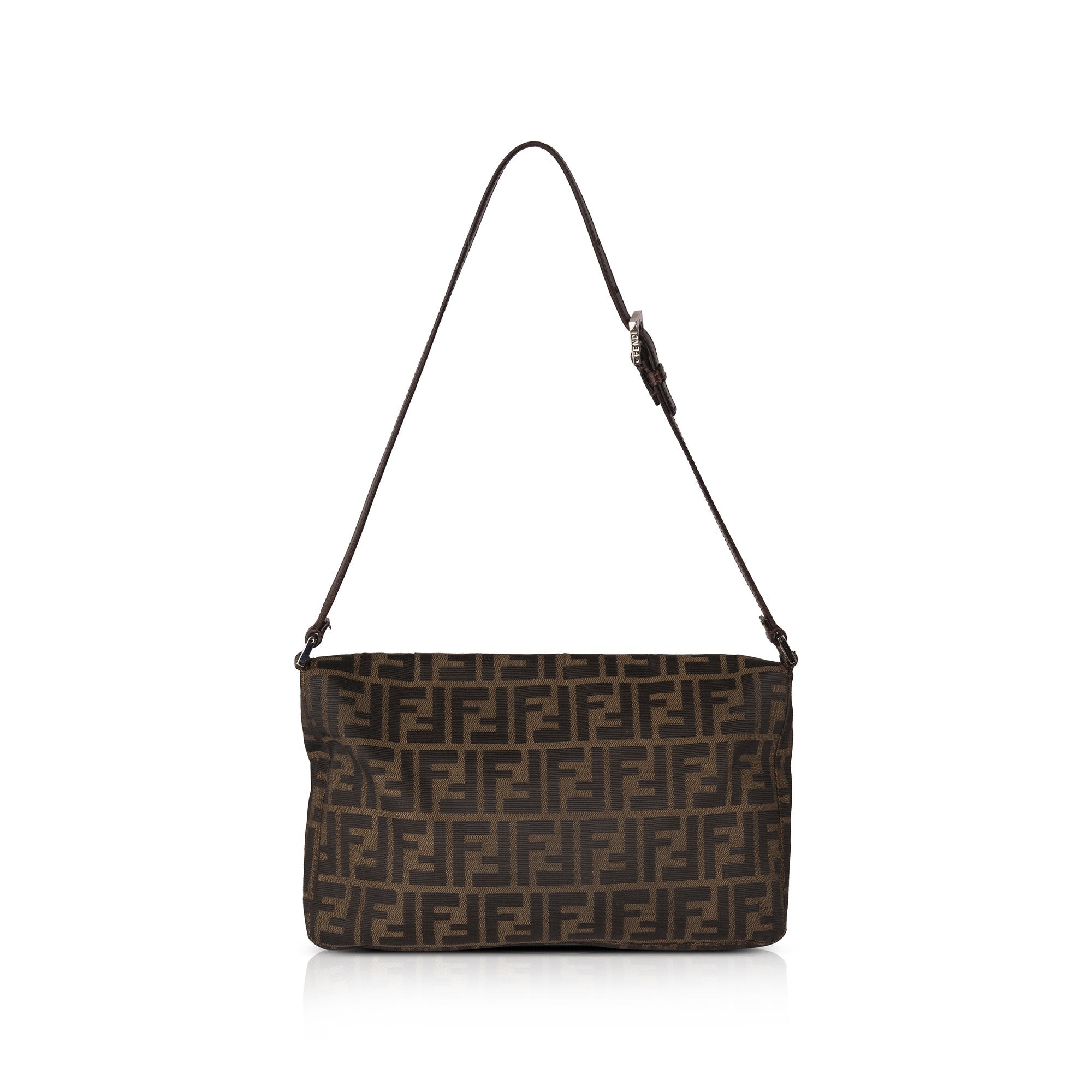 Fendi Leather-Trimmed Zucca Shoulder Bag