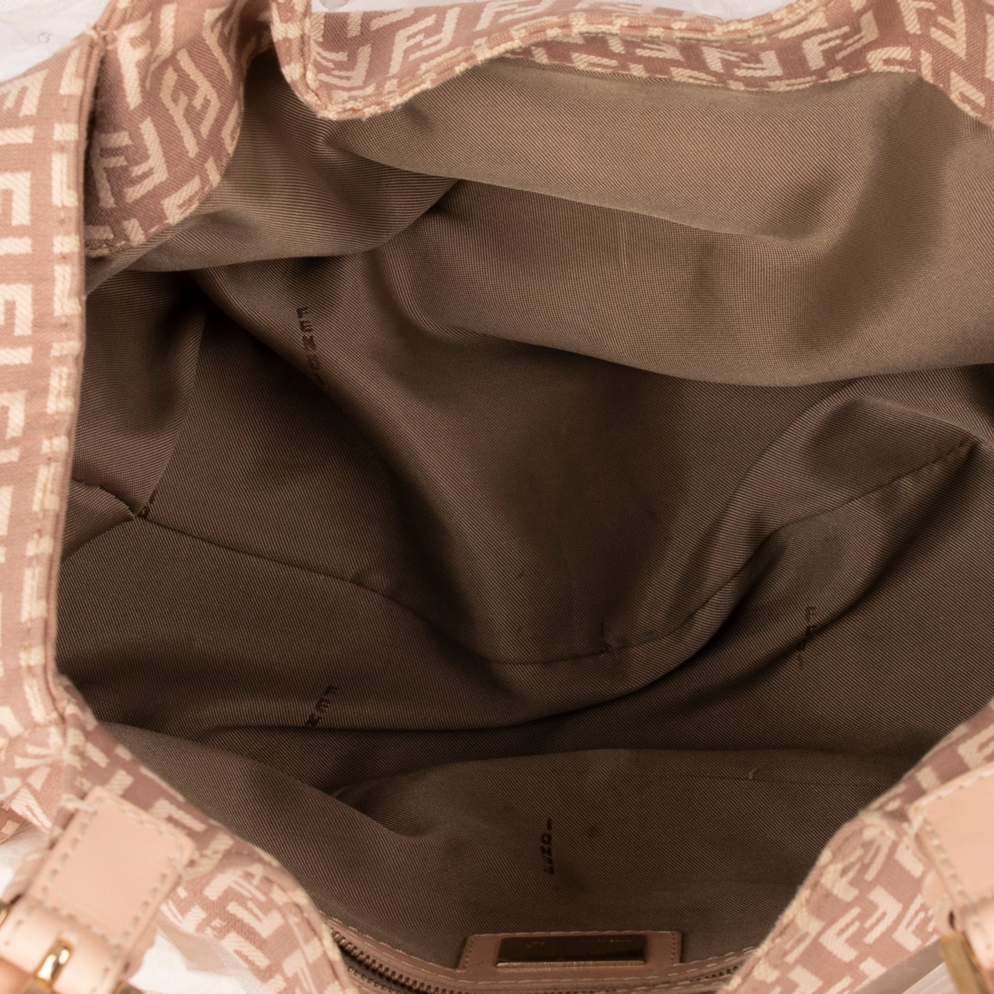 Fendi Leather-Trimmed Zucchino Shoulder Bag