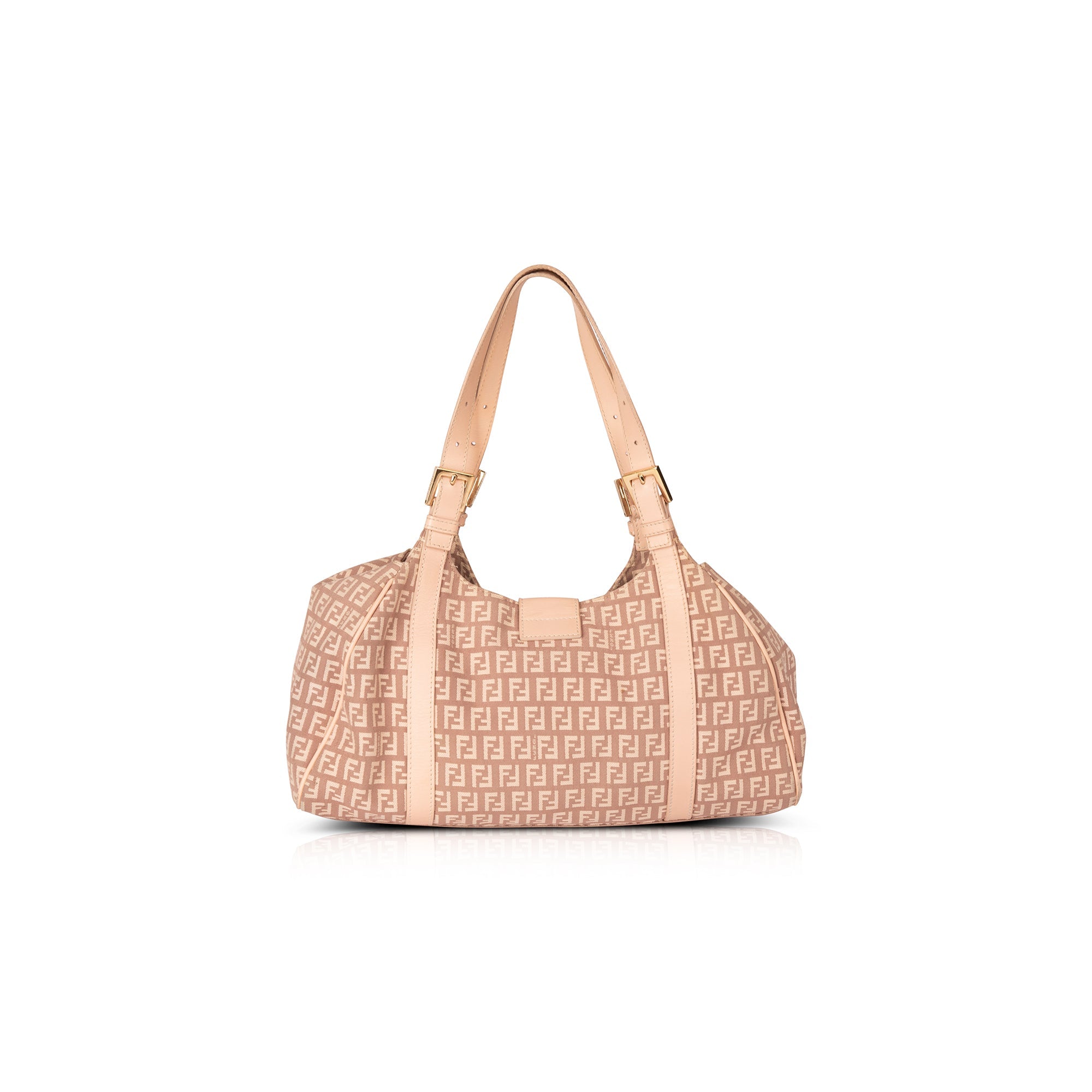 Fendi Leather-Trimmed Zucchino Shoulder Bag