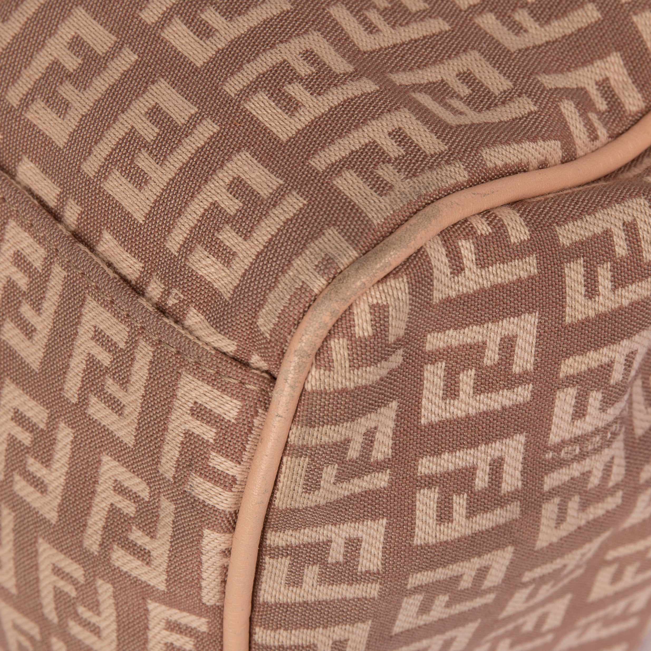 Fendi Leather-Trimmed Zucchino Shoulder Bag