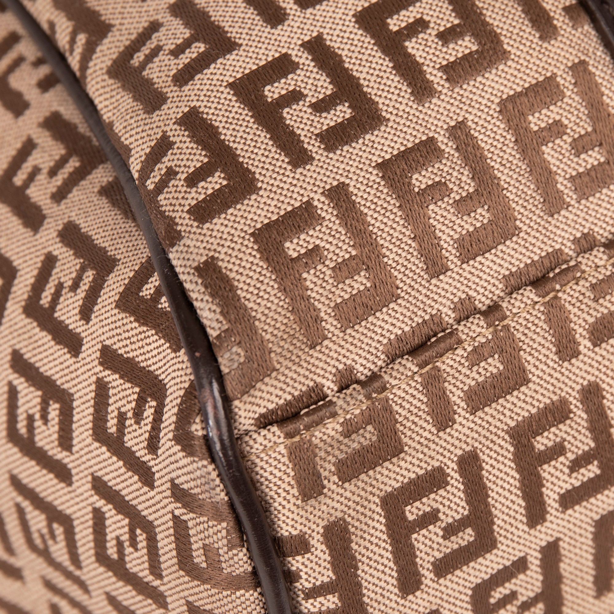 Fendi Leather-Trimmed Zucchino Tote